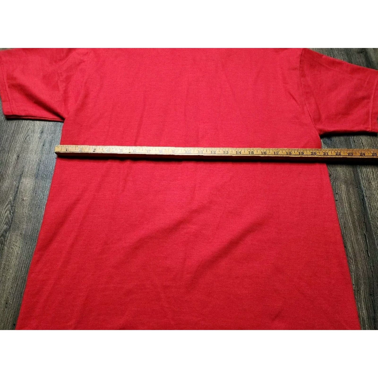 Jerzees VINTAGE Jerzees Christmas Tree Patchwork Puff Paint T-Shirt Adult Large Red Mens Size US L / EU 52-54 / 3 - 3 Thumbnail