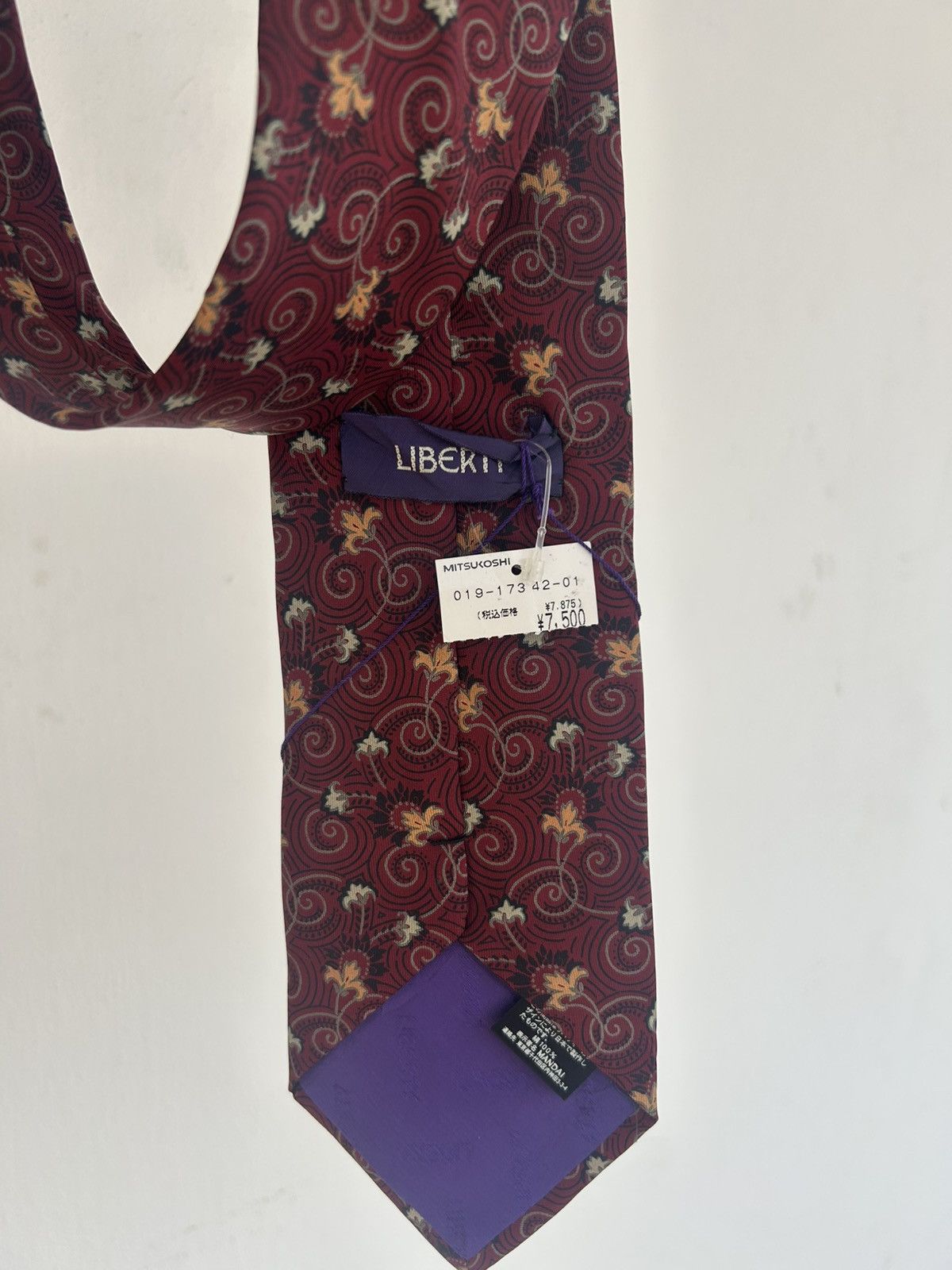 Liberty Liberty Vintage Tie Floral Marroon Size ONE SIZE - 5 Thumbnail
