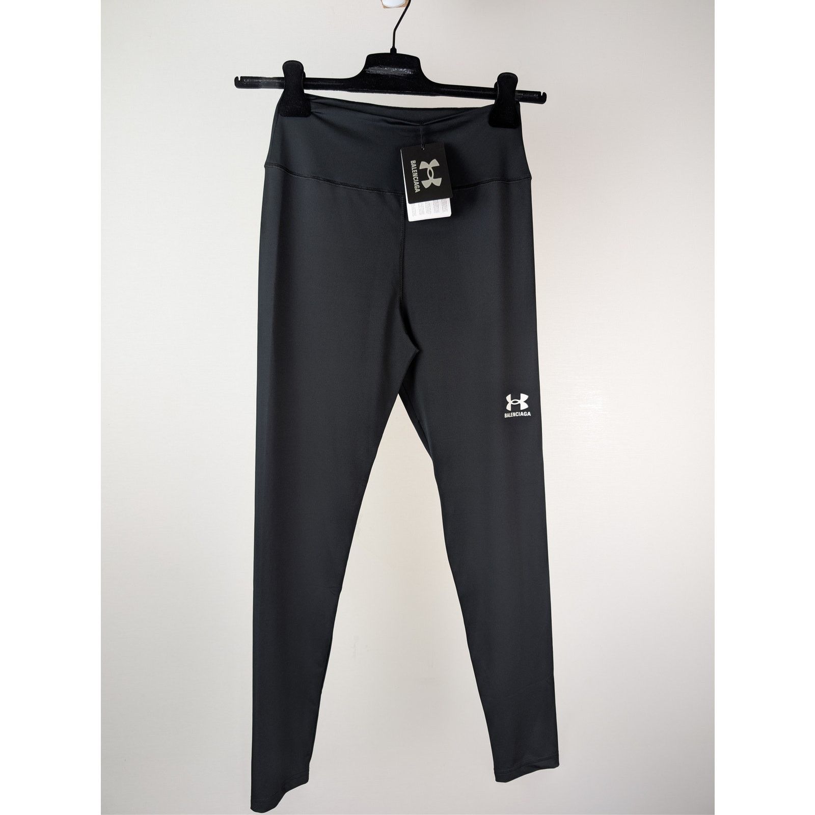 Balenciaga × Under Armour o1rshd1 Light Spandex Legging Pants in Black / White Size US 32 / EU 48 - 2 Thumbnail