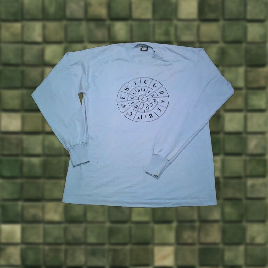 Fruit Of The Loom VINTAGE 90s Circle Of Fifths T Shirt Mens Large Single Stitch Cotton Blue Logo 90s USA Men L Shirt Size US L / EU 52-54 / 3 - 1 Thumbnail