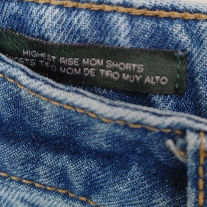 Other Wild Fable Highest Rise Mom Shorts Jean Denim "HAPPY" 4/27 Size 27" / US 4 / IT 40 - 3 Thumbnail