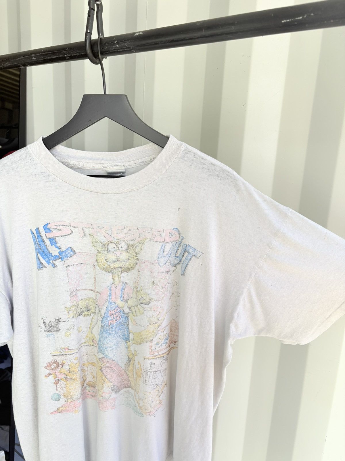 Vintage Vintage Stressed Out Shirt Faded Distressed GRUNGE Band Size US XL / EU 56 / 4 - 2 Thumbnail