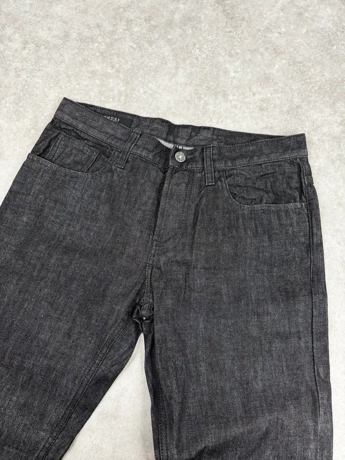 Gucci 2010s Gucci Black Brut Denim Jeans by Frida Giannini Size US 30 / EU 46 - 6 Thumbnail
