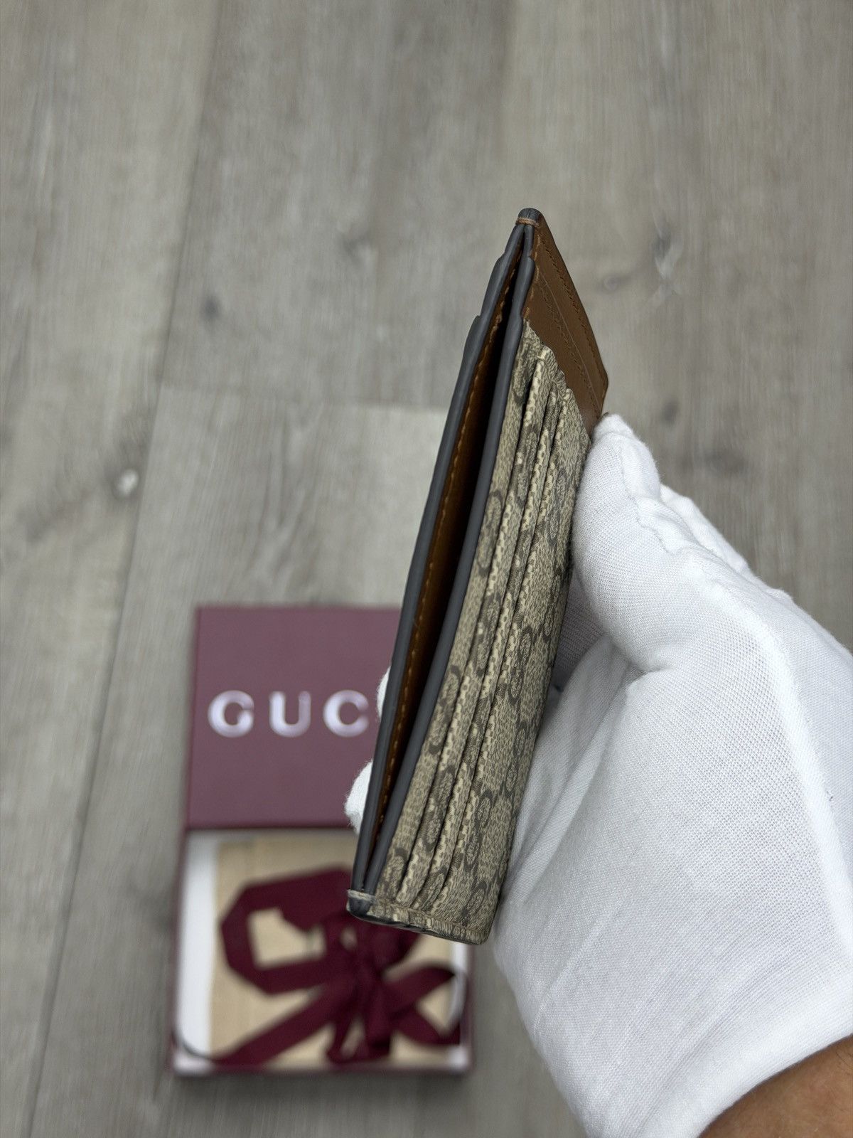 Gucci Gucci Card Case Supreme Beige Size ONE SIZE - 8 Thumbnail