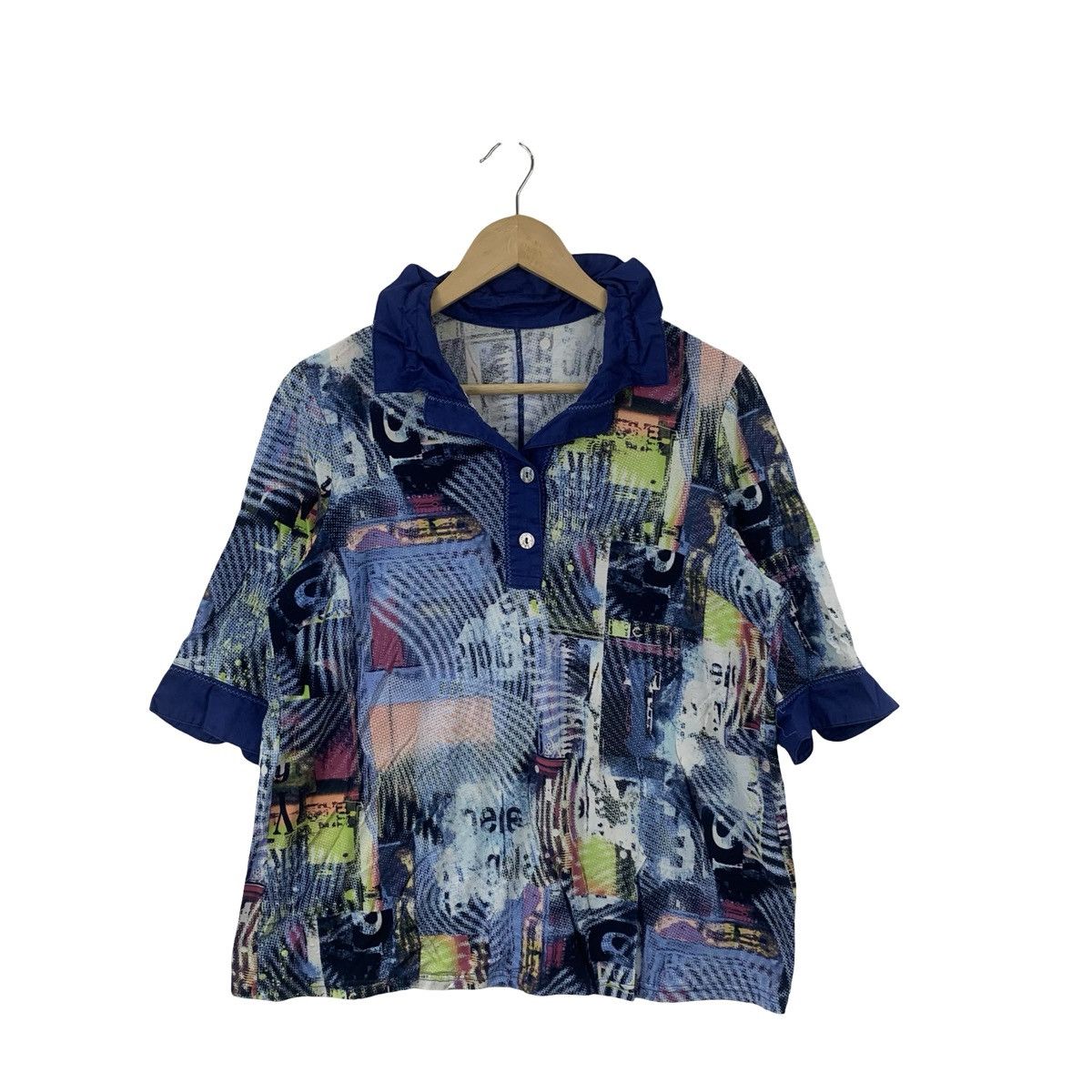 Vintage Vintage LEONARDI ITALY Abstract Print Mesh Collared Size US M / EU 48-50 / 2 - 4 Thumbnail