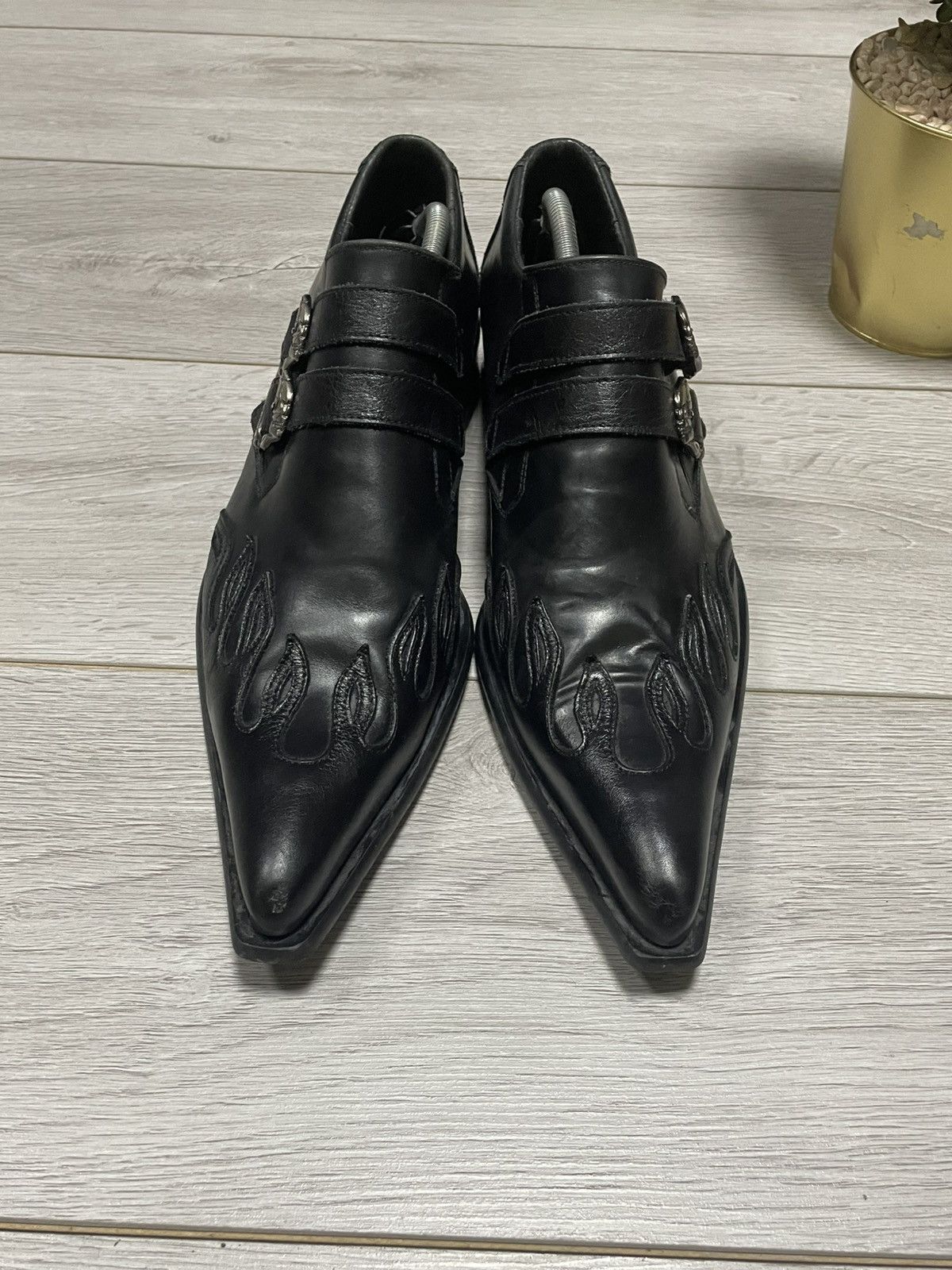 New Rock New Rock skull ☠️ flame 🔥 loafers leather boots shoes sb0 Size US 11 / EU 44 - 8 Thumbnail