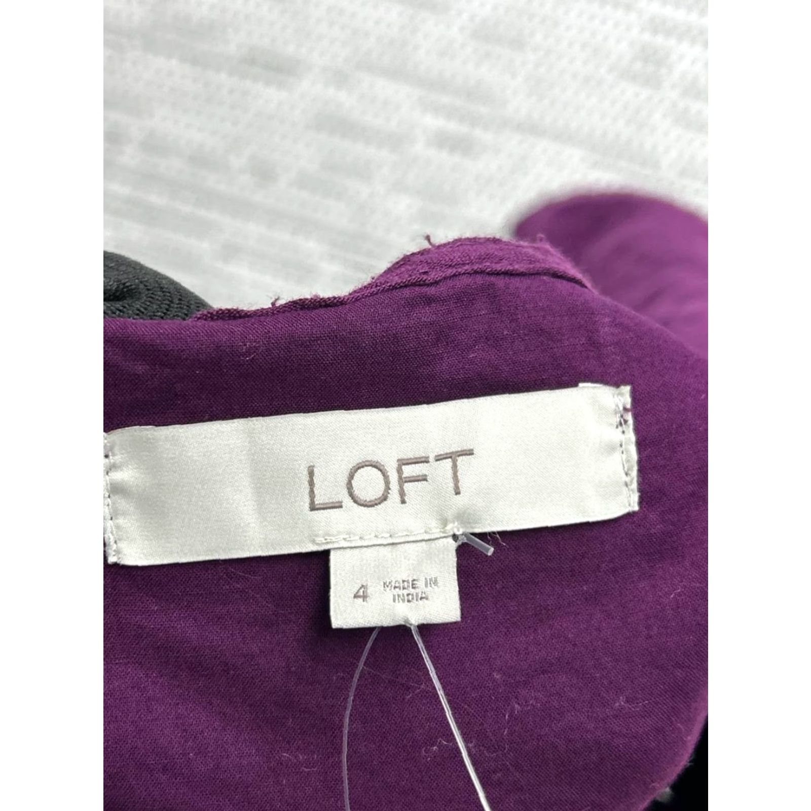 Loft Loft Purple Cotton Blouson Dress Womens 4 Short Sleeve V-Neck A-Line Casual Shirt Short Dress Vintage No Size S / US 4 / IT 40 - 3 Thumbnail