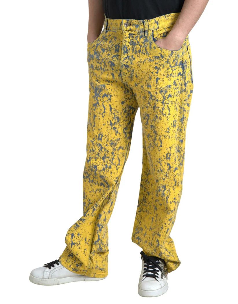 Dolce & Gabbana o1y0125 Logo Jeans in Yellow/Grey Size US 32 / EU 48 - 2 Thumbnail