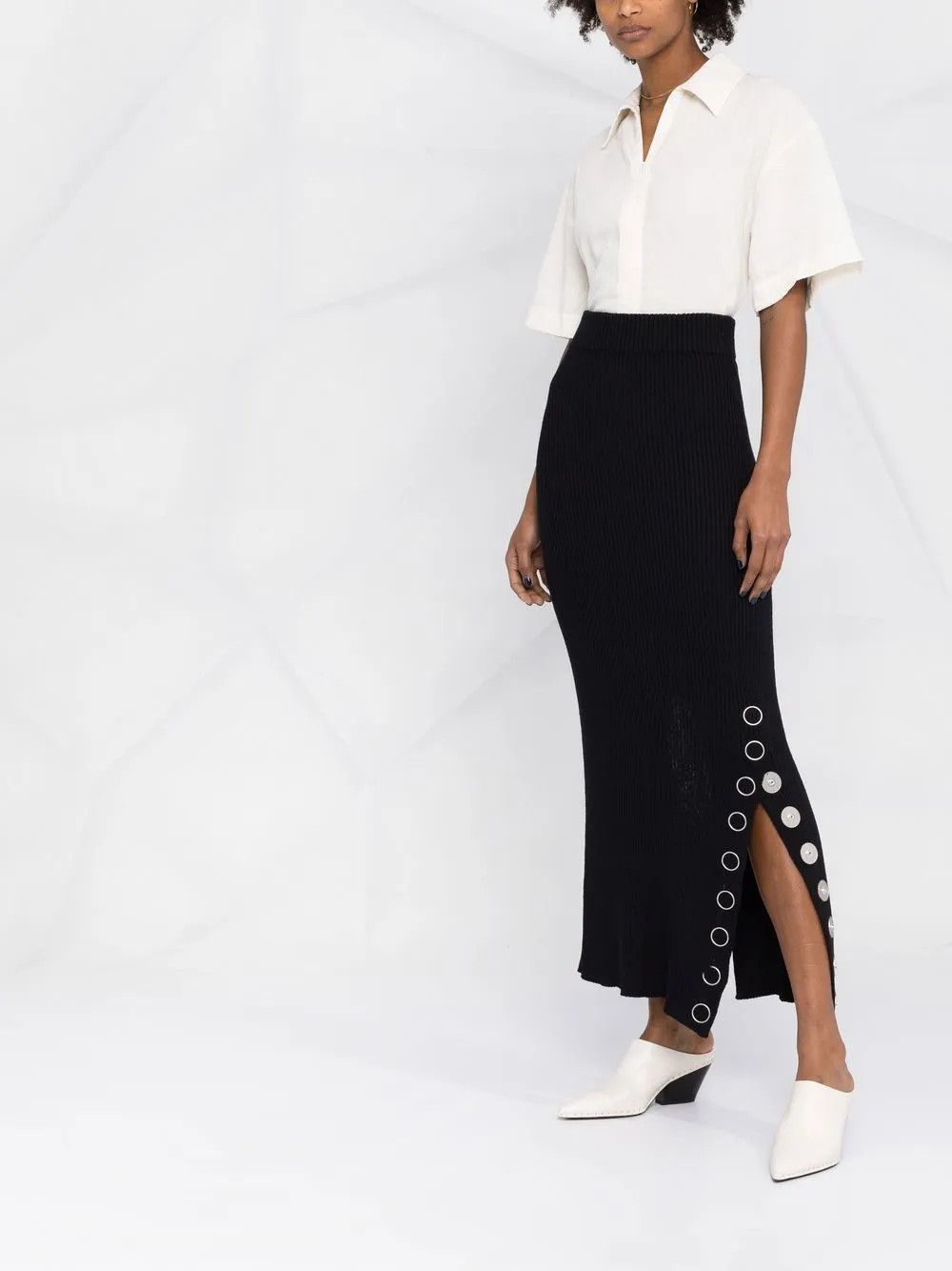 Jil Sander o1y1025 Maxi Skirt in Black Size 28" / US 6 / IT 42 - 3 Thumbnail