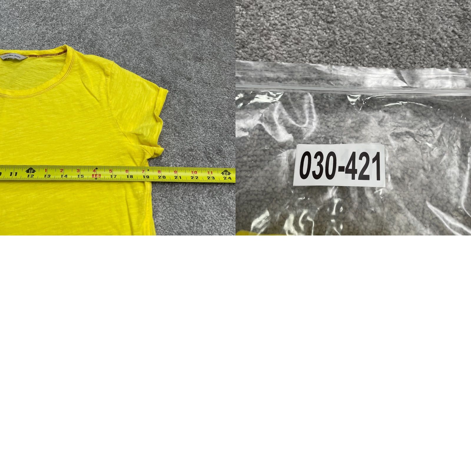 Calvin Klein Calvin Klein Jeans Basic T-Shirt Womens Small Yellow Round Neck Short Sleeve Tee Size L / US 10 / IT 46 - 8 Thumbnail