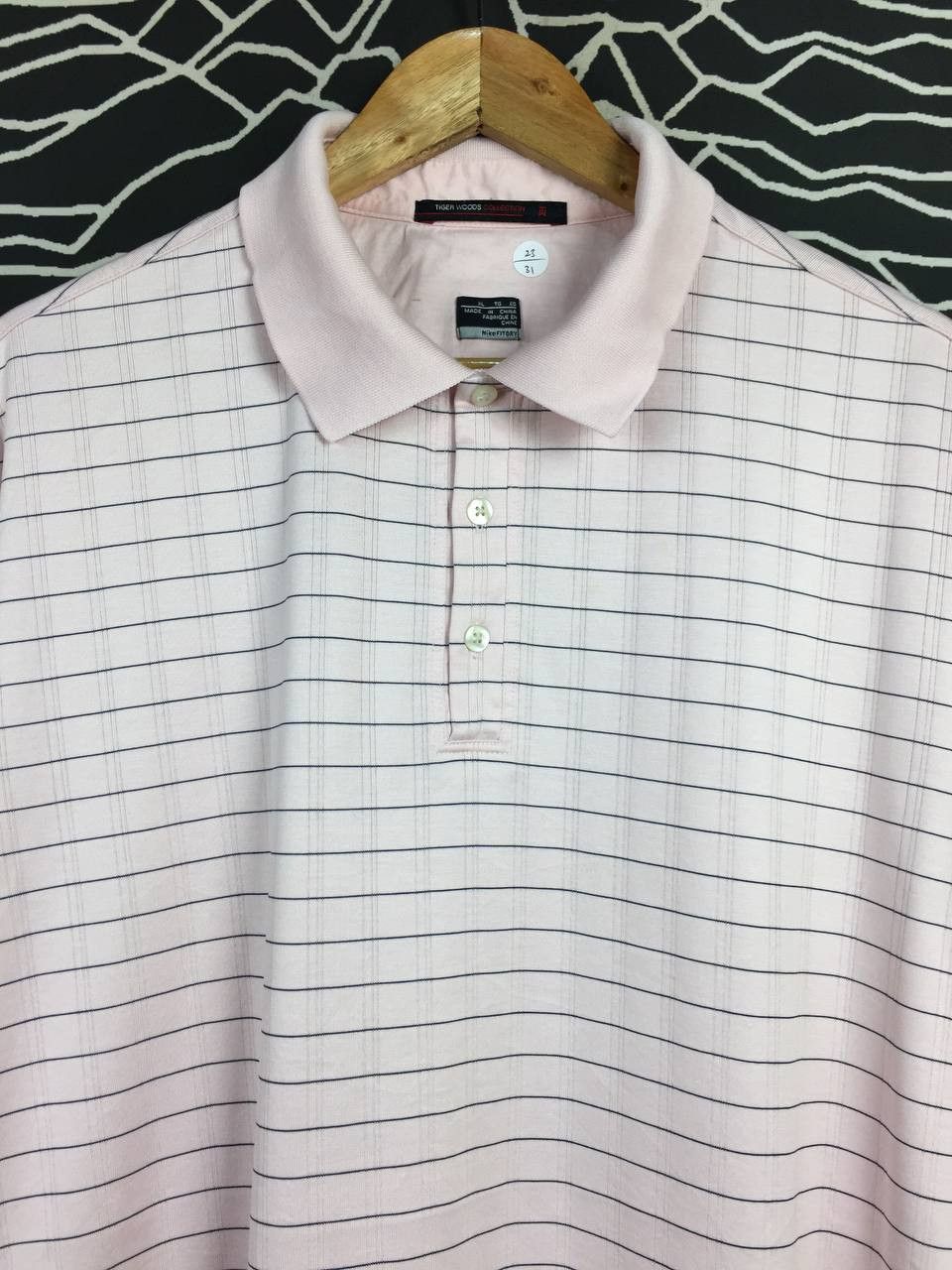 Nike × Tiger Woods Vtg Nike Tiger Woods Collection Striped Golf FITDRY Polo Tee Size US XL / EU 56 / 4 - 3 Thumbnail