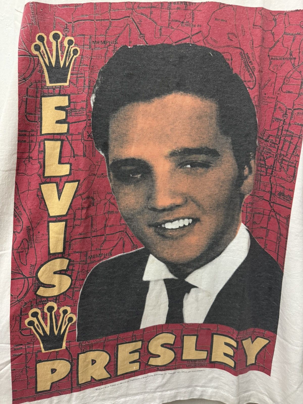 Band Tees × Vintage Vintage Elvis Presley Mosquitohead 90s t shirt Size US XXL / EU 58 / 5 - 2 Thumbnail