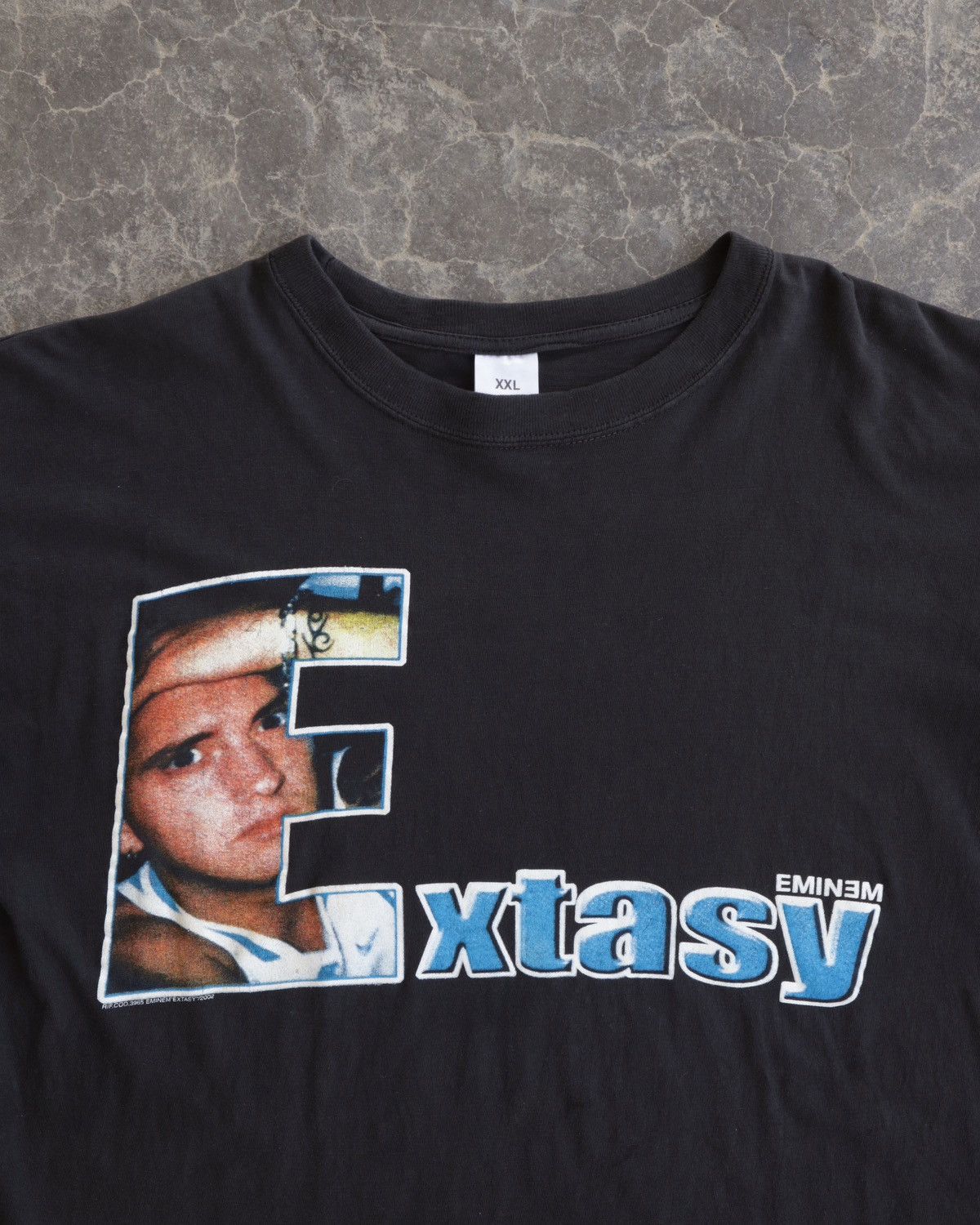 Vintage Vintage Eminem Tour Extasy Archive Grail Rap Black Tee Shirt Size US XXL / EU 58 / 5 - 2 Thumbnail