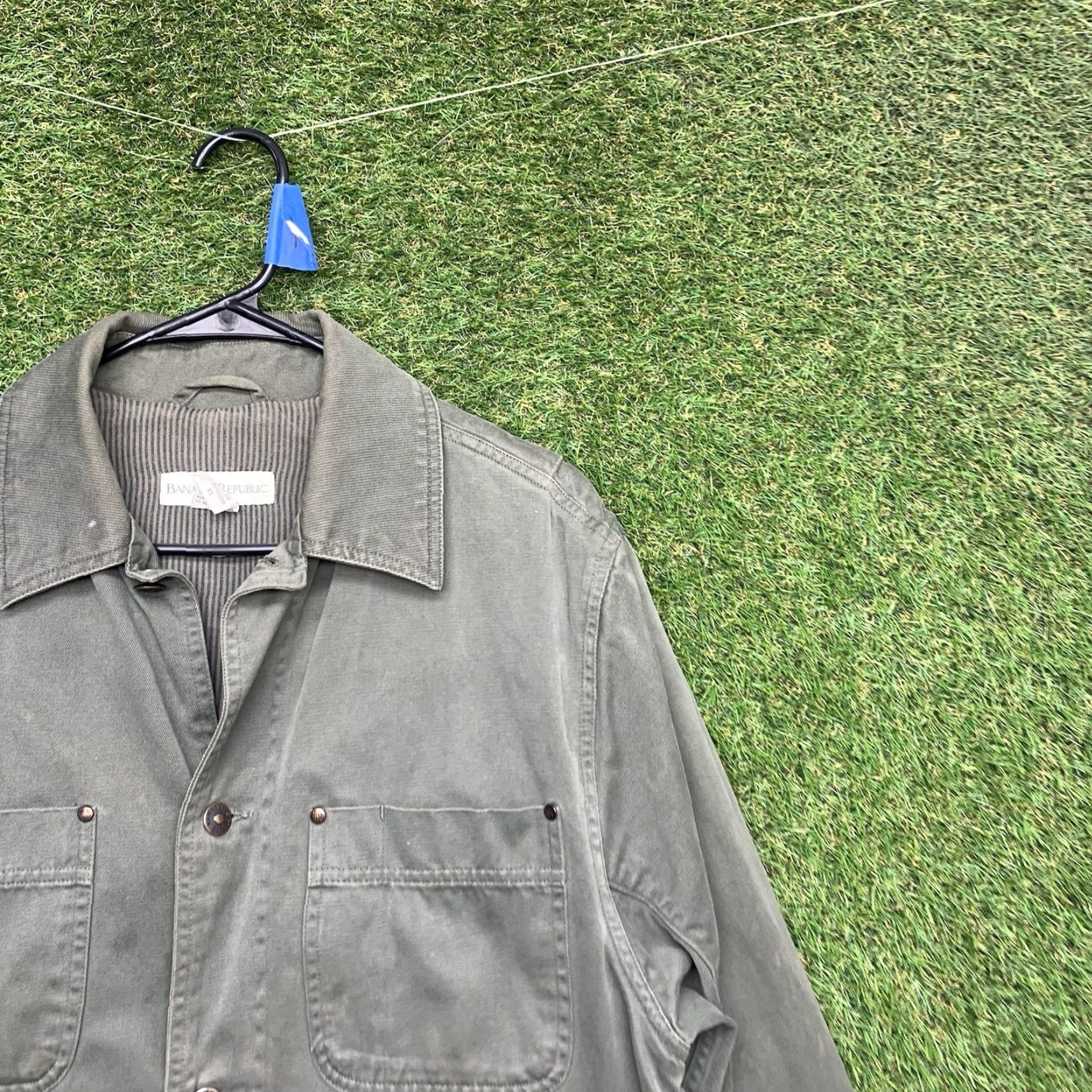 Banana Republic VINTAGE Banana Republic Jacket Mens XS Green Chore Barn Military Long Coat Size US XS / EU 42 / 0 - 3 Thumbnail