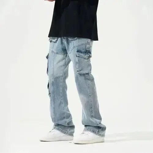 Jean Opium Cargo Baggy Flared Denim Jeans Size US 32 / EU 48 - 3 Thumbnail