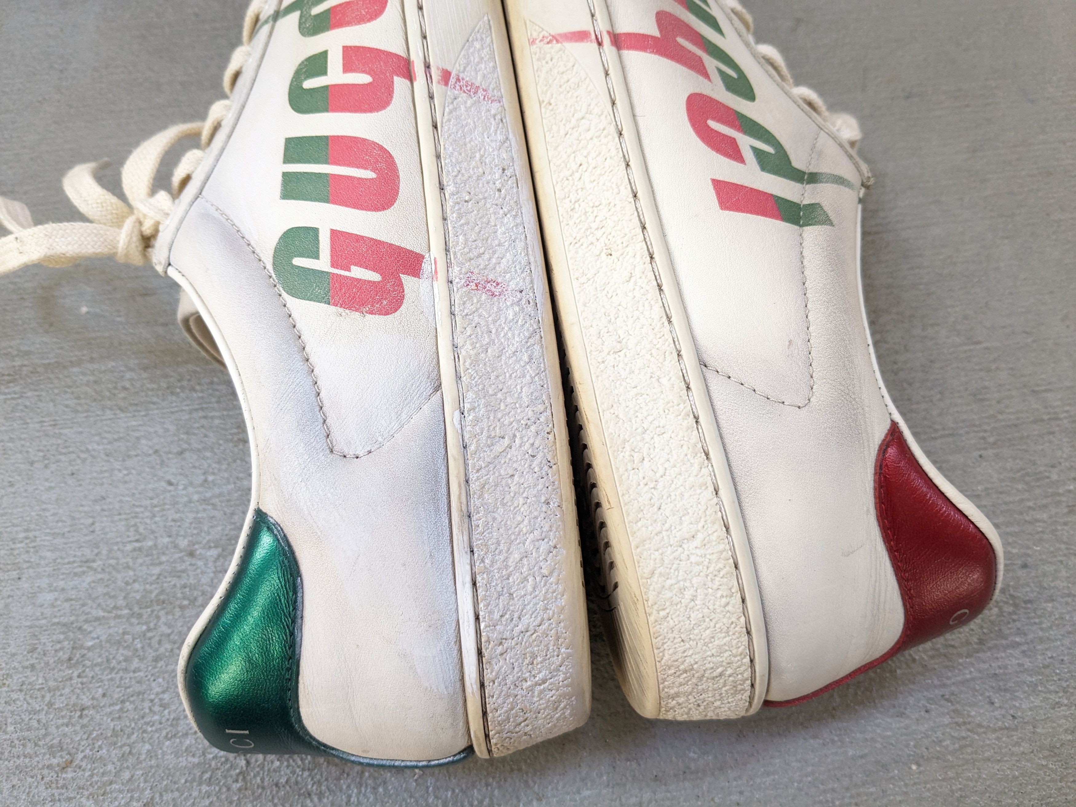 Gucci Gucci Ace Sneakers White 9 Distressed Low Tops Leather Size US 9 / EU 42 - 10 Thumbnail