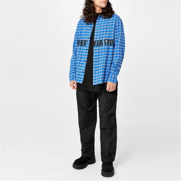 1017 ALYX 9SM o1g2r1mq0824 Logo Flannel Shirts in Blue Size US S / EU 44-46 / 1 - 7 Thumbnail
