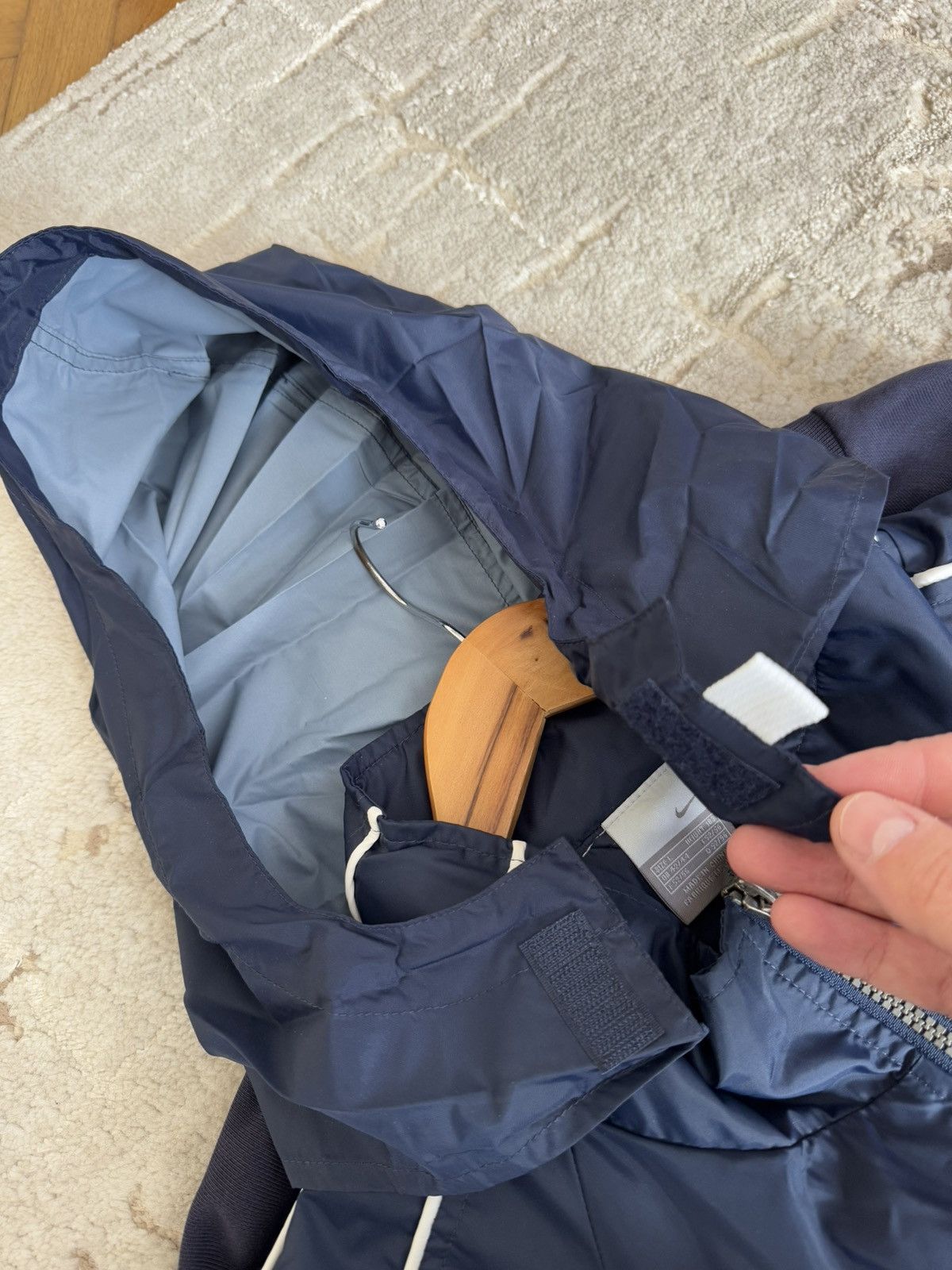 Nike × Vintage Nike Vintage Nylon Track Windbreaker Jacket Navy Drill Y2K Size US L / EU 52-54 / 3 - 14 Thumbnail