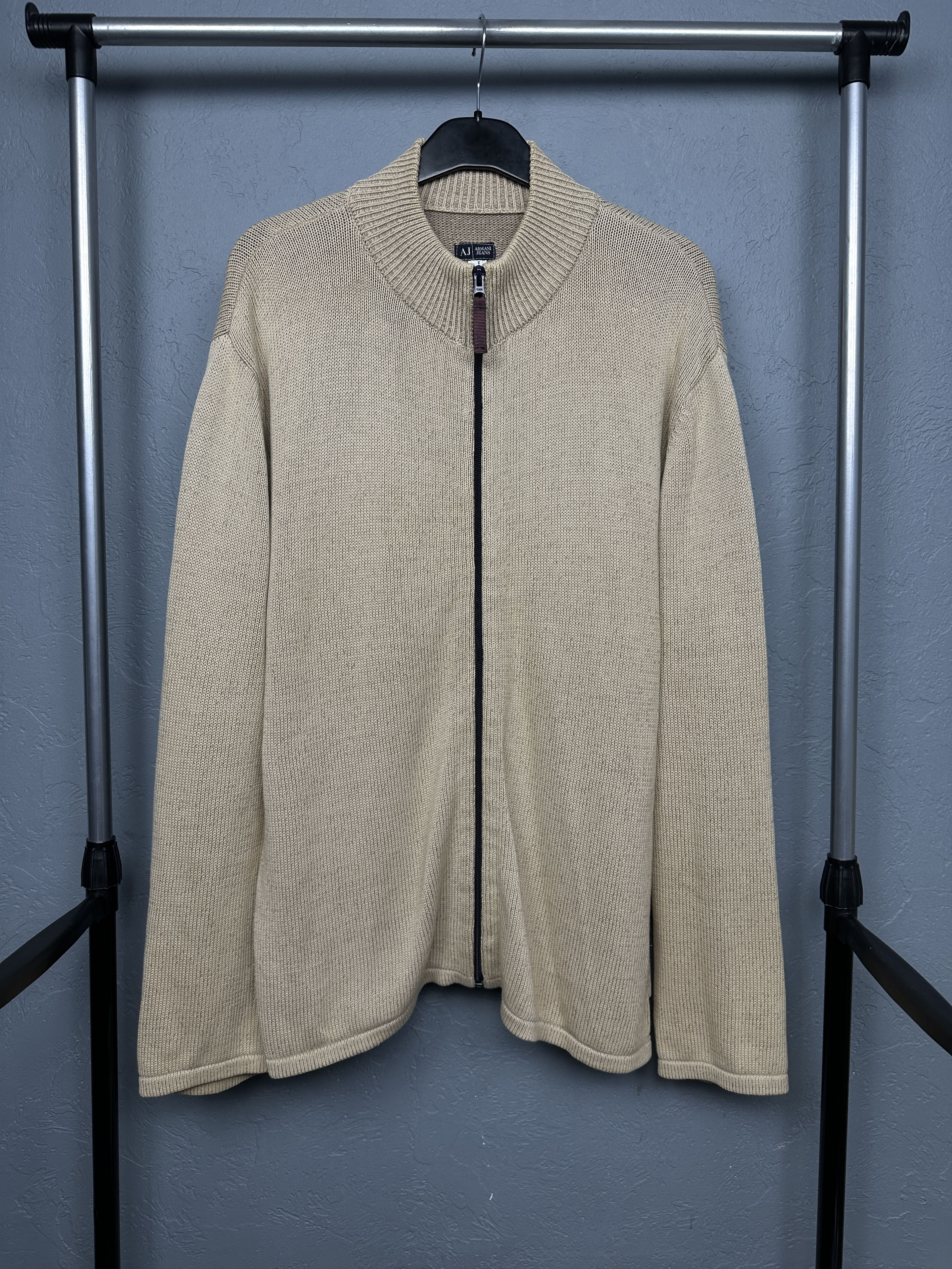 Armani Armani Jeans Vintage Mens Full Zip Knit Sweater Old Money Size US XL / EU 56 / 4 - 1 Thumbnail