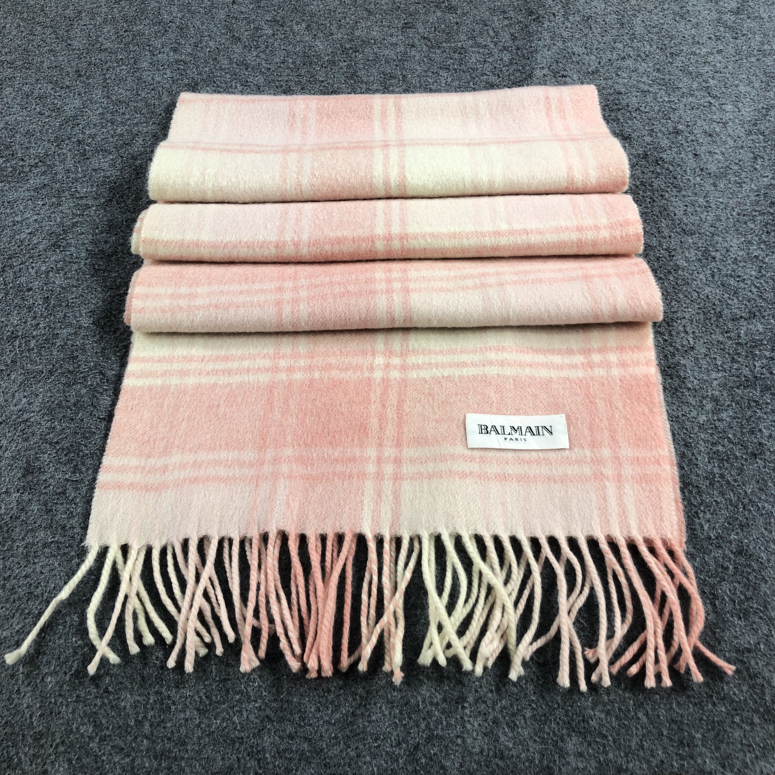 Pierre Balmain BALMAIN Paris Tartan Cashmere Scarf Muffler V902 Size ONE SIZE - 2 Thumbnail