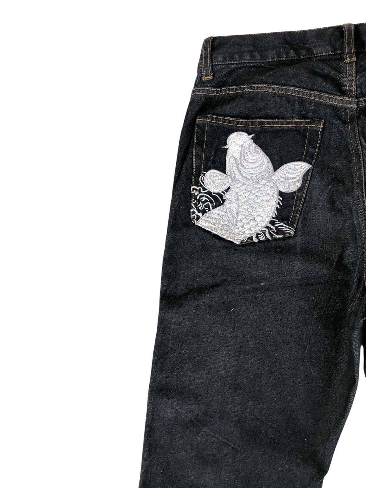 Karakuri Tamashii Karakuri Tamashii Embroidered Jeans Distressed Jeans Size US 33 - 9 Thumbnail