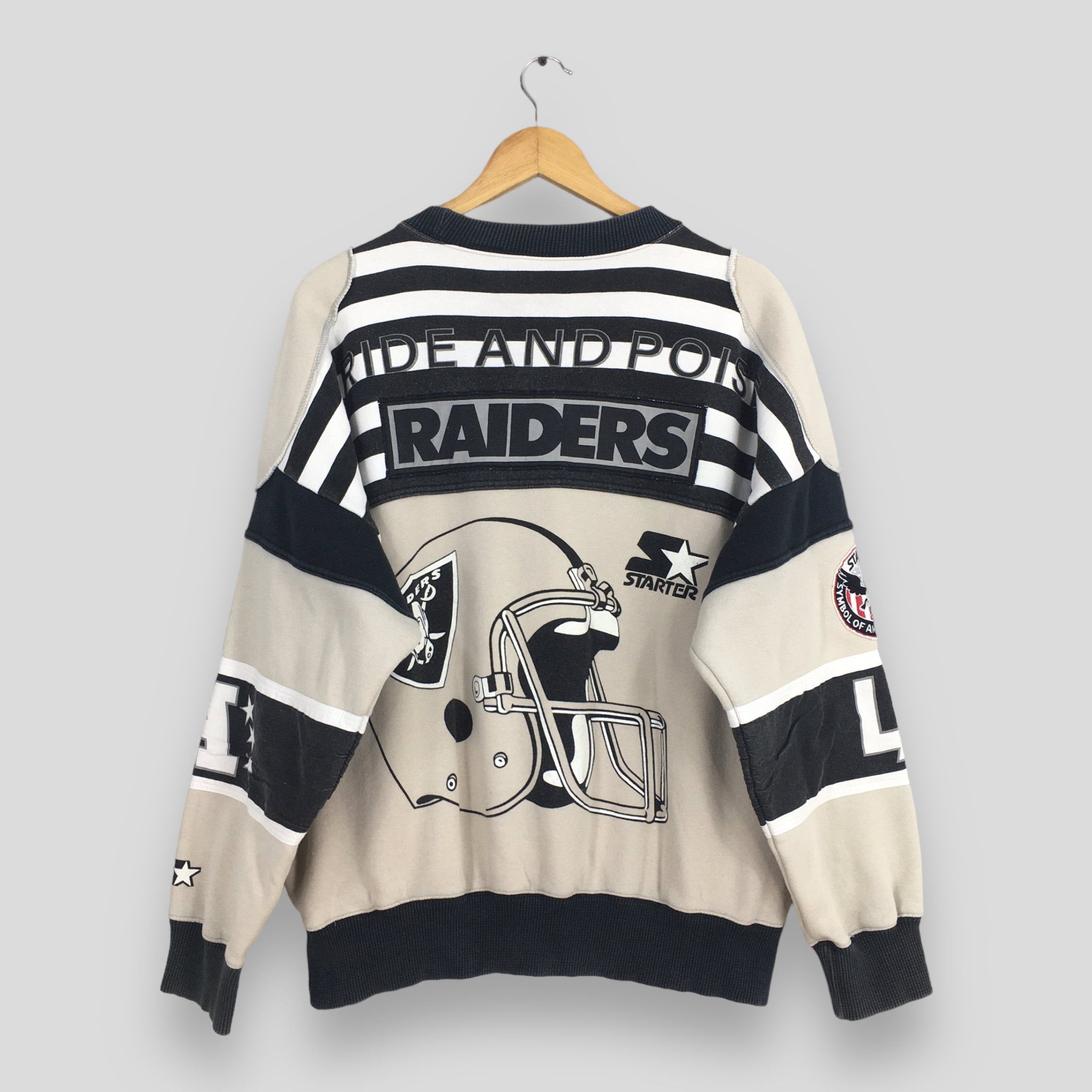 NFL × Starter Vintage Los Angeles Raiders Football Sweatshirt Medium Size US M / EU 48-50 / 2 - 7 Thumbnail