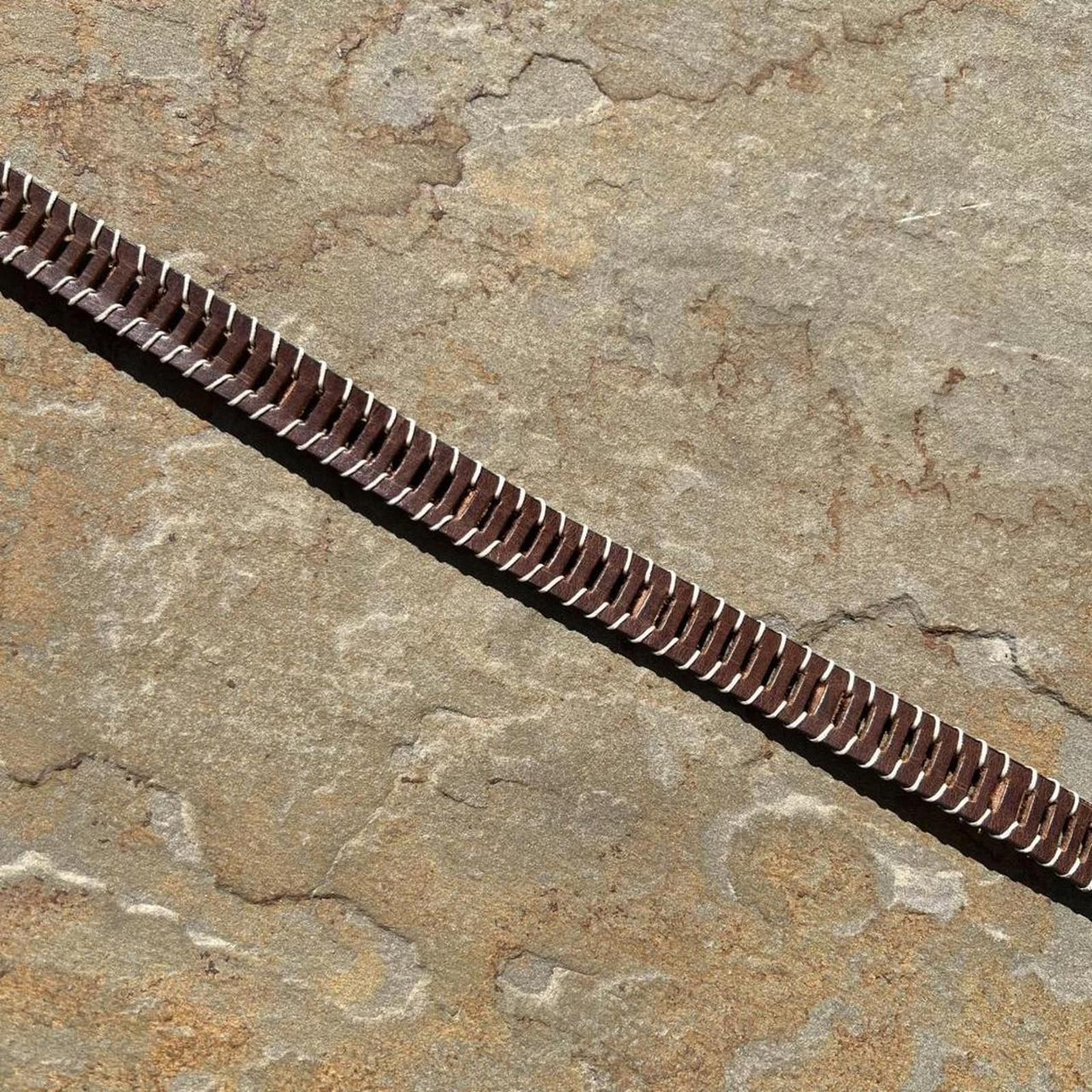 Calvin Klein Y2K Brown Leather Woven Stitch Design Western Patina Belt Size ONE SIZE - 3 Thumbnail