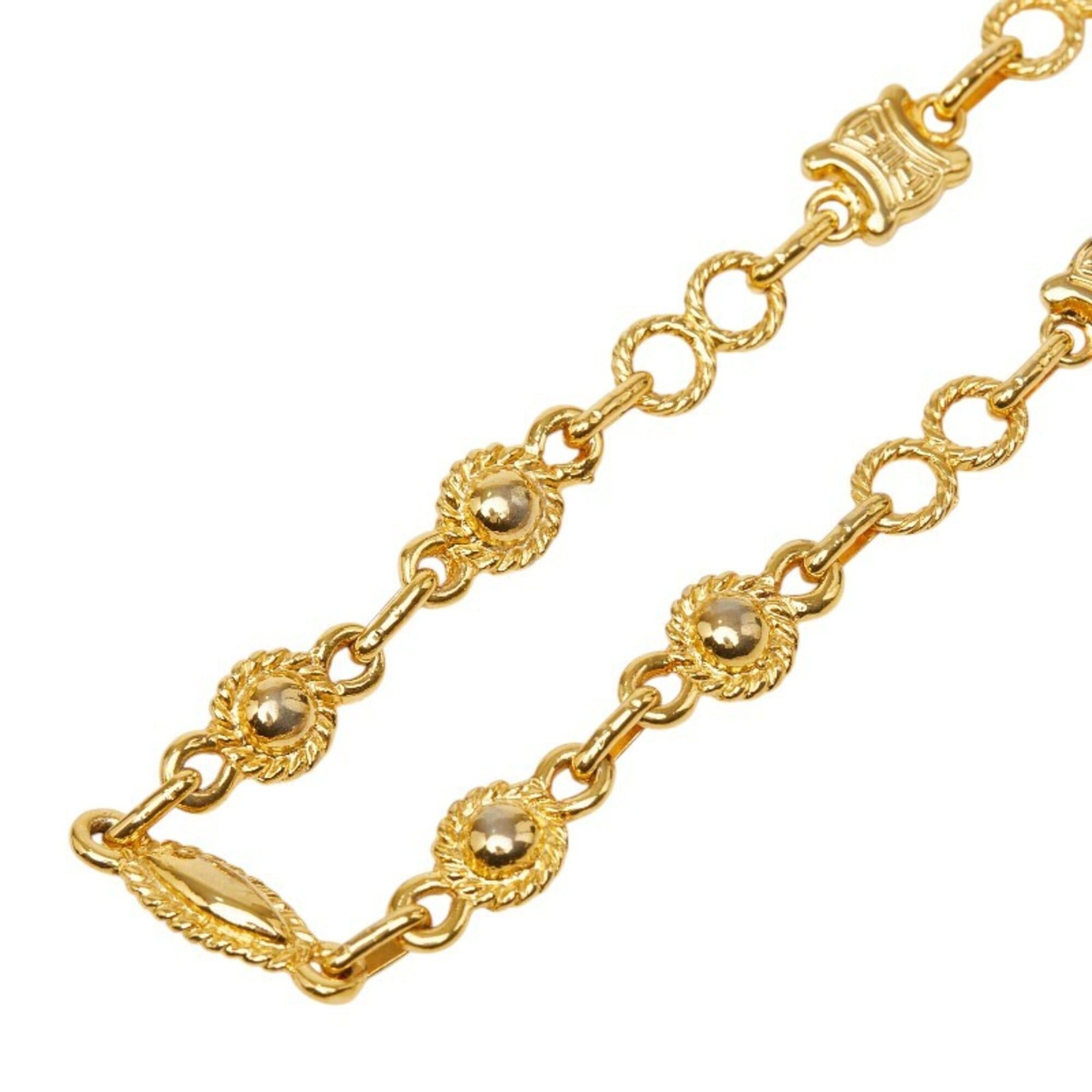 Celine Celine Triomphe Necklace, Gold Plated, Women's Size ONE SIZE - 1 Thumbnail