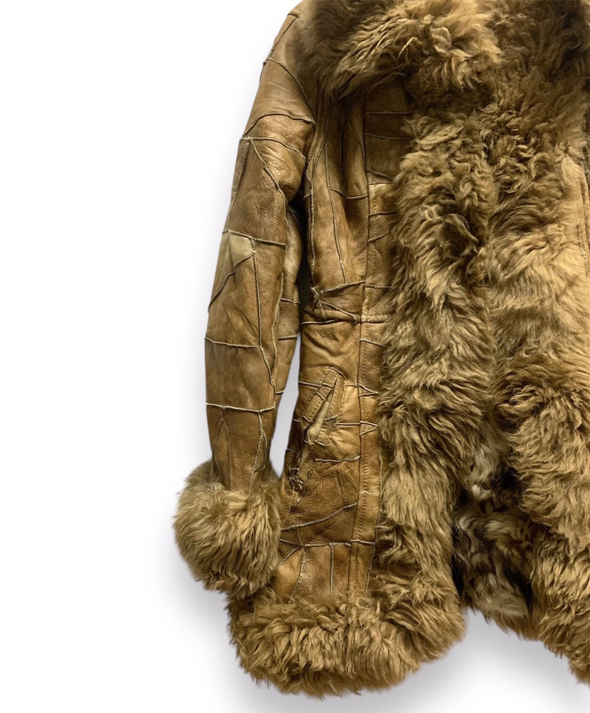 If Six Was Nine Vintage Patchwork Shearling Sheepskin Coat Size M / US 6-8 / IT 42-44 - 4 Thumbnail