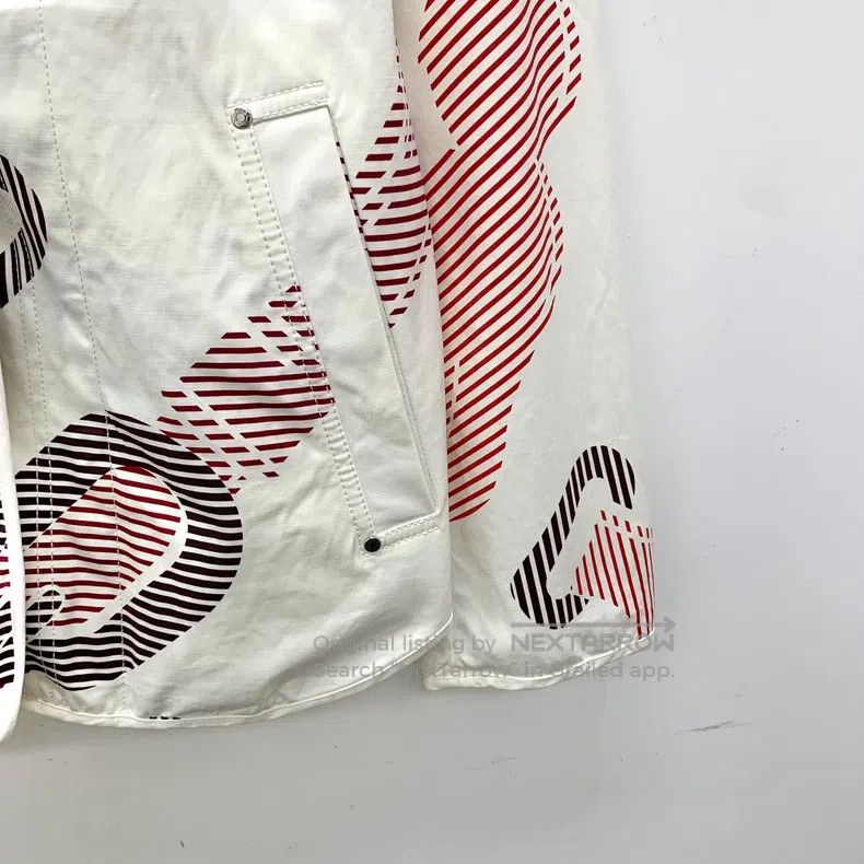 Hermes Hermes White Printed Cotton Single Breasted Long Sleeve Ja Size XXS / US 00 / IT 34 - 4 Thumbnail