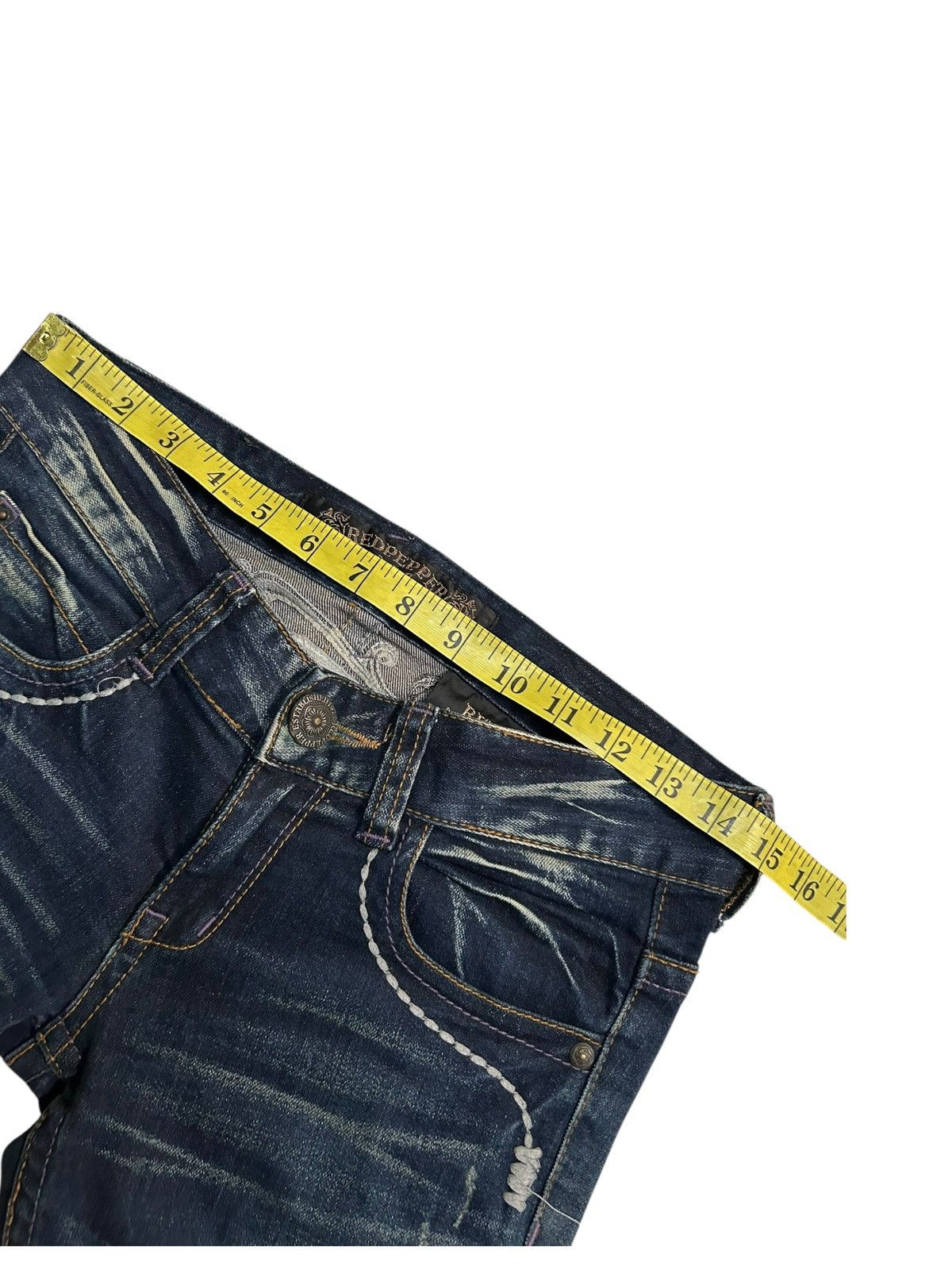 If Six Was Nine × KMRii × Le Grande Bleu (L.G.B.) Skull Red Pepper Japanese Punk Denim Jeans Size US 29 - 18 Thumbnail