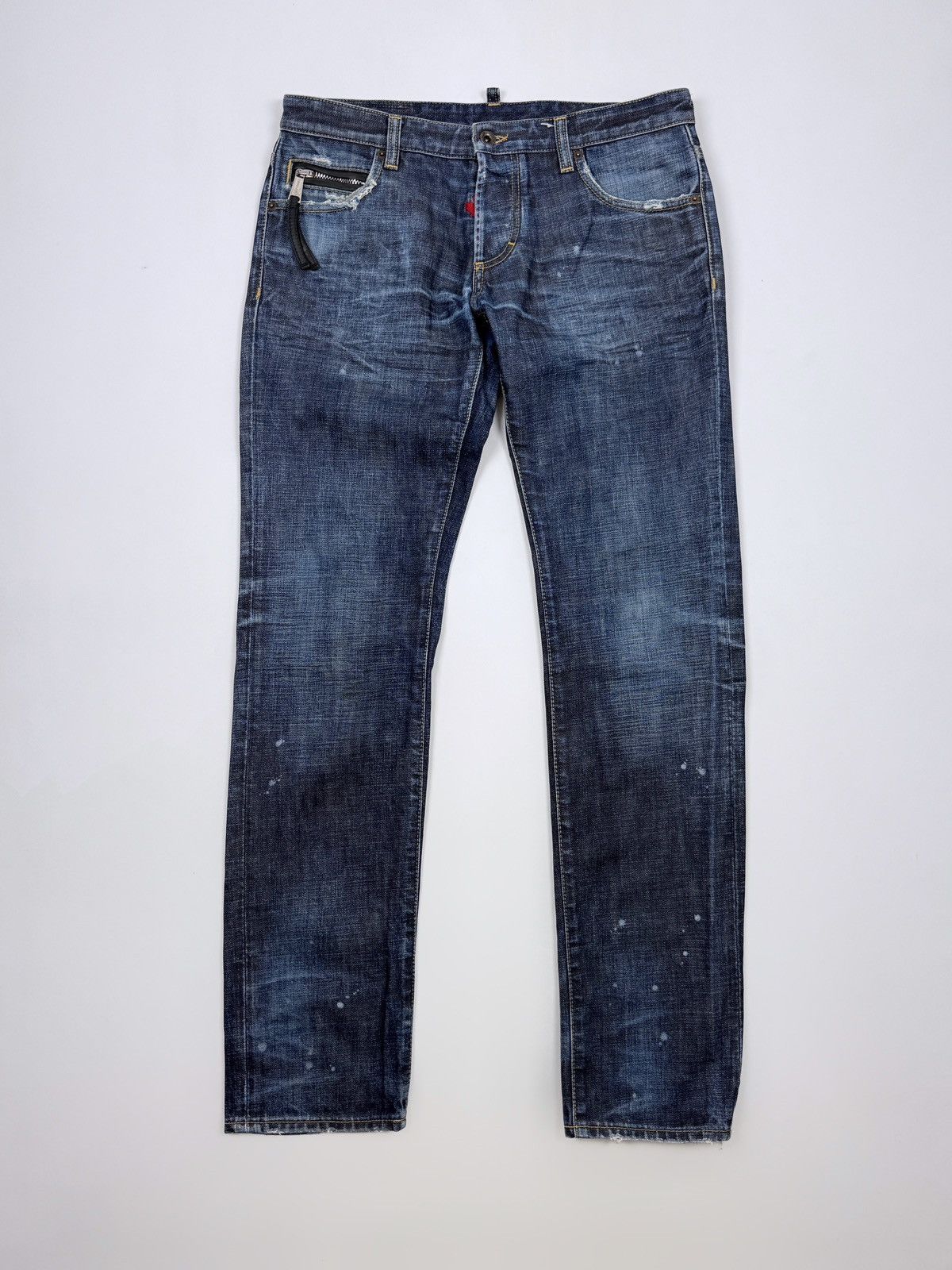 Dsquared2 Dsquared 2 History Distressed Denim Low Rise Jeans 48 Size US 33 - 1 Thumbnail