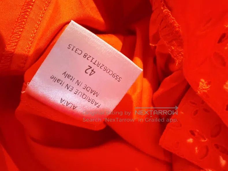 Alaia Alaia Classic Orange Red Skirt Hem Top, Square Neckline Size M / US 6-8 / IT 42-44 - 6 Thumbnail