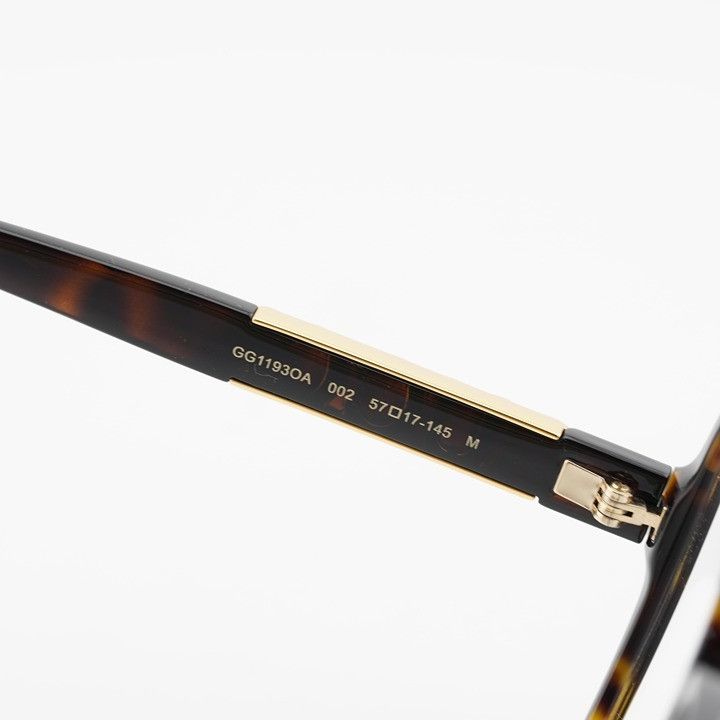 Gucci Gucci GG1193OA 002 Eyeglasses Havana 57mm Square Frame Size ONE SIZE - 8 Thumbnail