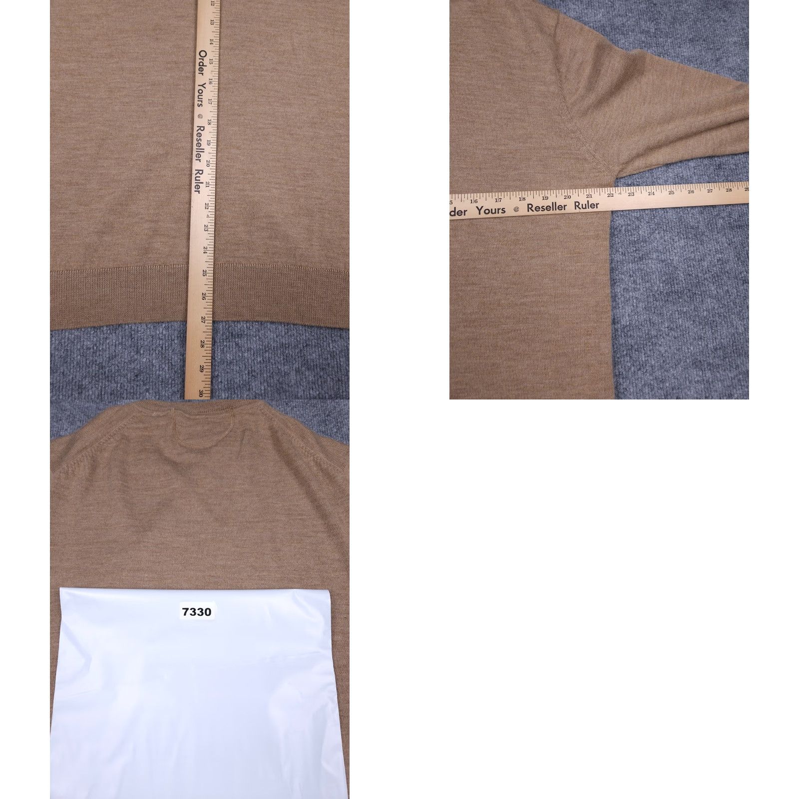 Vintage RAFFI Sweater Men XL Brown 100% Merino Wool V-Neck Soft Pullover Knit Solid Regular Winter Fall Spring Casual Business Size US XL / EU 56 / 4 - 8 Thumbnail