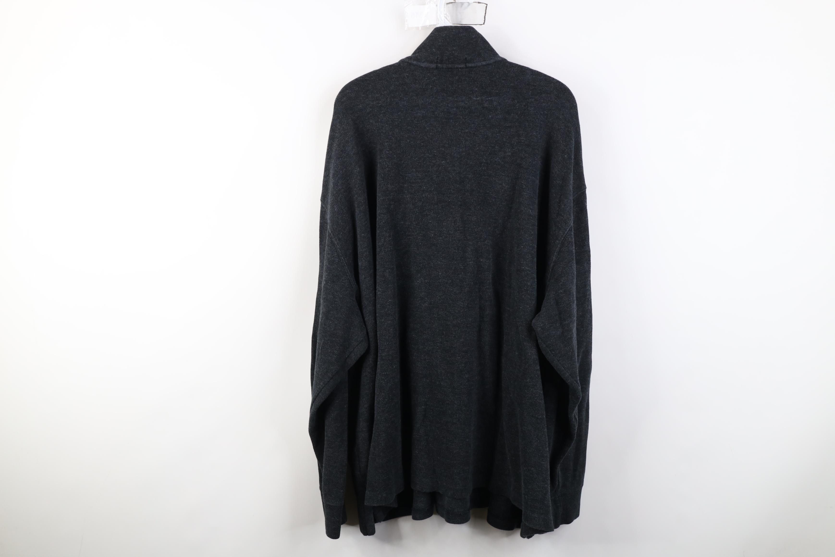 Polo Ralph Lauren Vintage Ralph Lauren Ribbed Knit 1/4 Zip Sweater Dark Gray Size US XXL / EU 58 / 5 - 10 Thumbnail