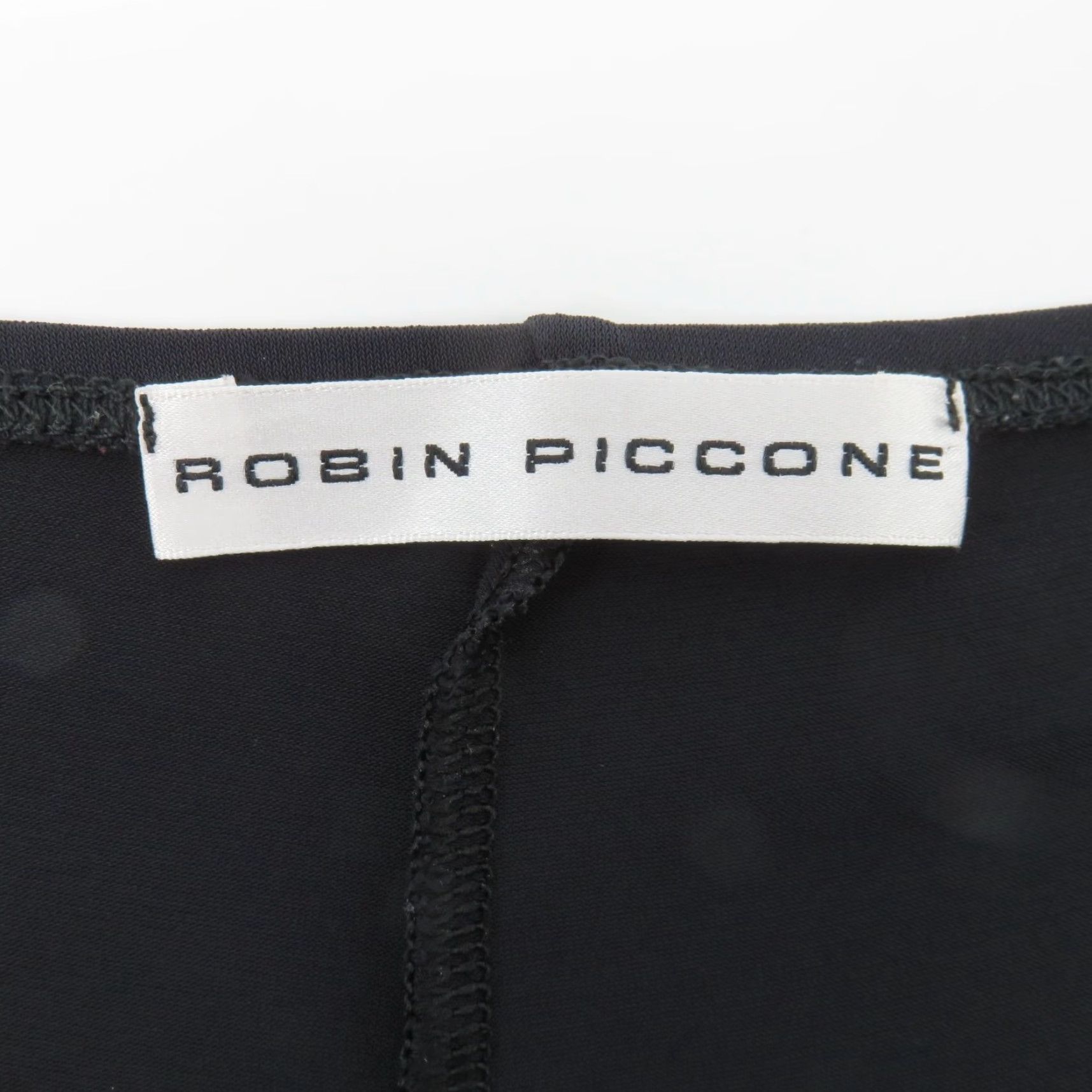 Vintage VTG Robin Piccone Women Pants Black Medium Slinky Straight Leg Keyhole Front Vintage Dress Pants Button? (but no new info). Size 32" / US 10 / IT 46 - 6 Thumbnail
