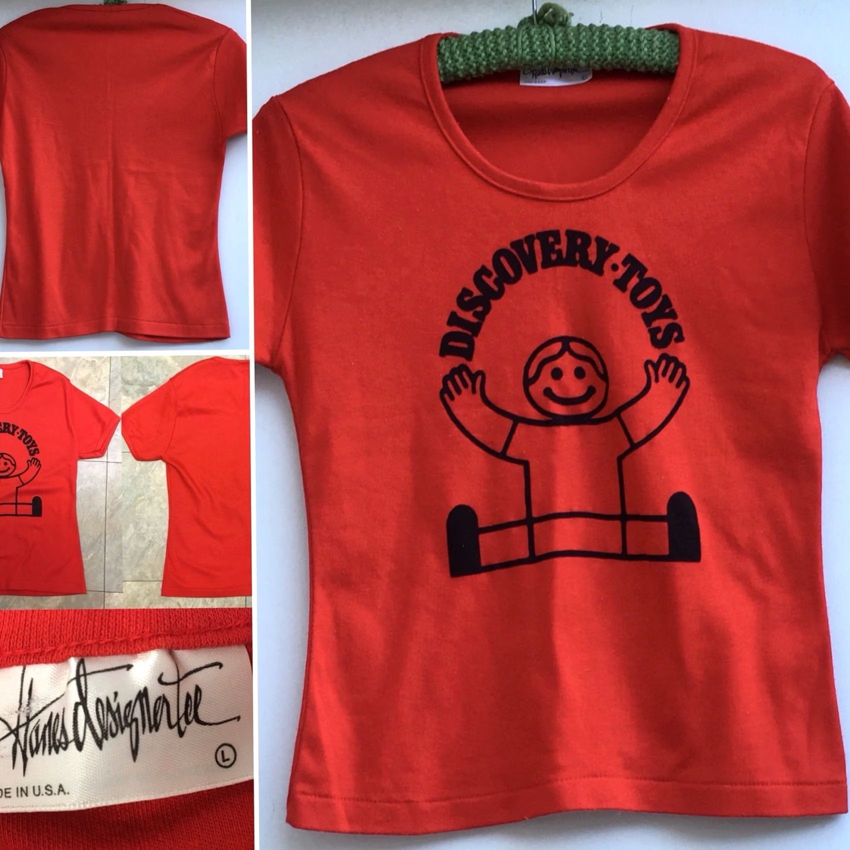Vintage VINTAGE Hanes designer tee DISCOVERY TOYS T-Shirt 1980s Red Women L United States Short Sleeve Graphic Tee Size L / US 10 / IT 46 - 4 Thumbnail