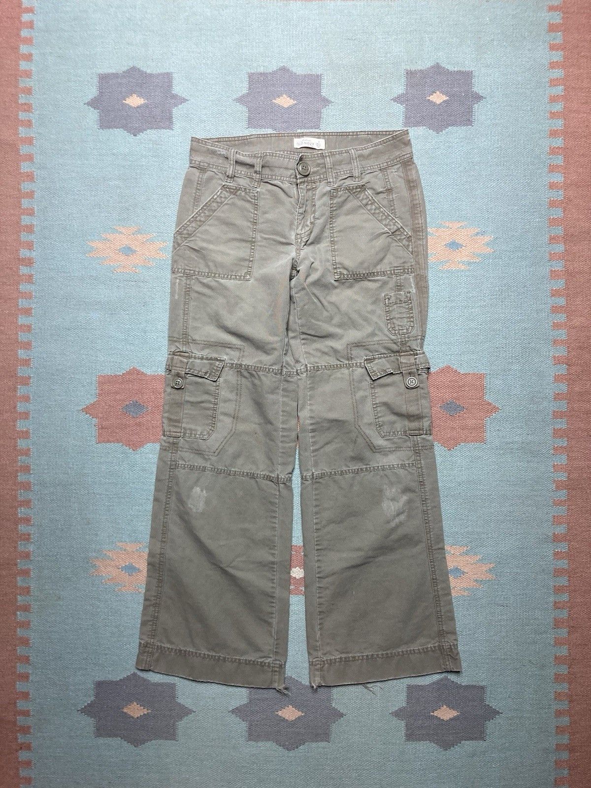 Old Navy × Vintage y2k cargo pants army old navy low rise boot cut womens 8 Size 32" / US 10 / IT 46 - 1 Thumbnail