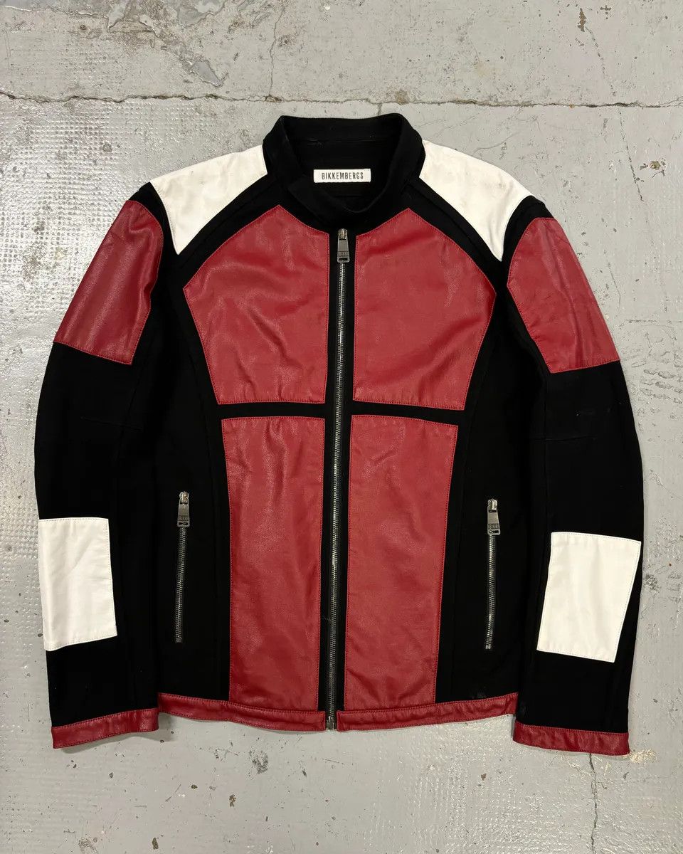 Dirk Bikkembergs 2000s Dirk Bikkembergs Mondrian Leather Color-Block Biker Leather Jacket Size US M / EU 48-50 / 2 - 1 Thumbnail