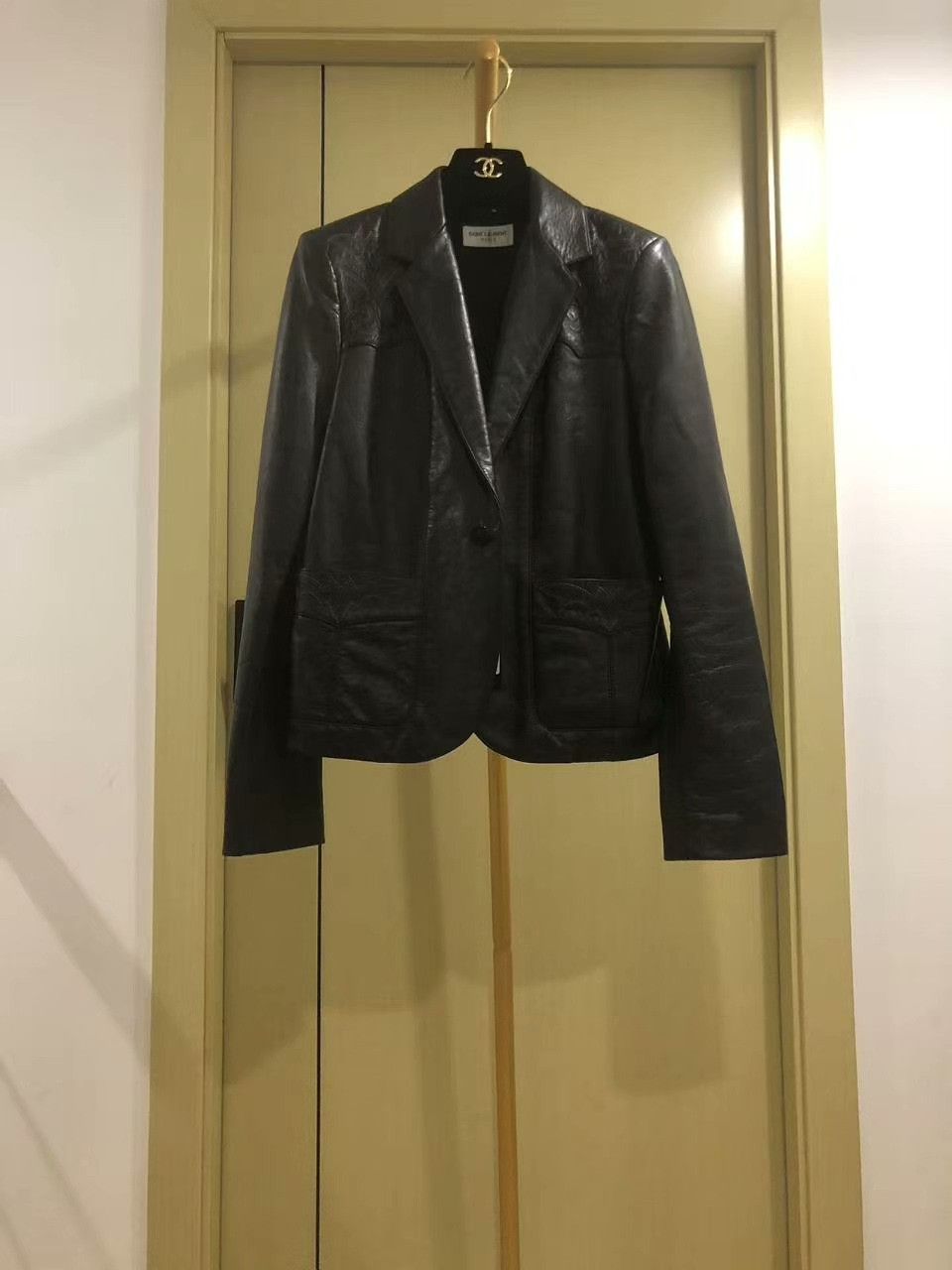 Saint Laurent Paris Saint Laurent Black Leather Blazer Size M / US 6-8 / IT 42-44 - 1 Thumbnail