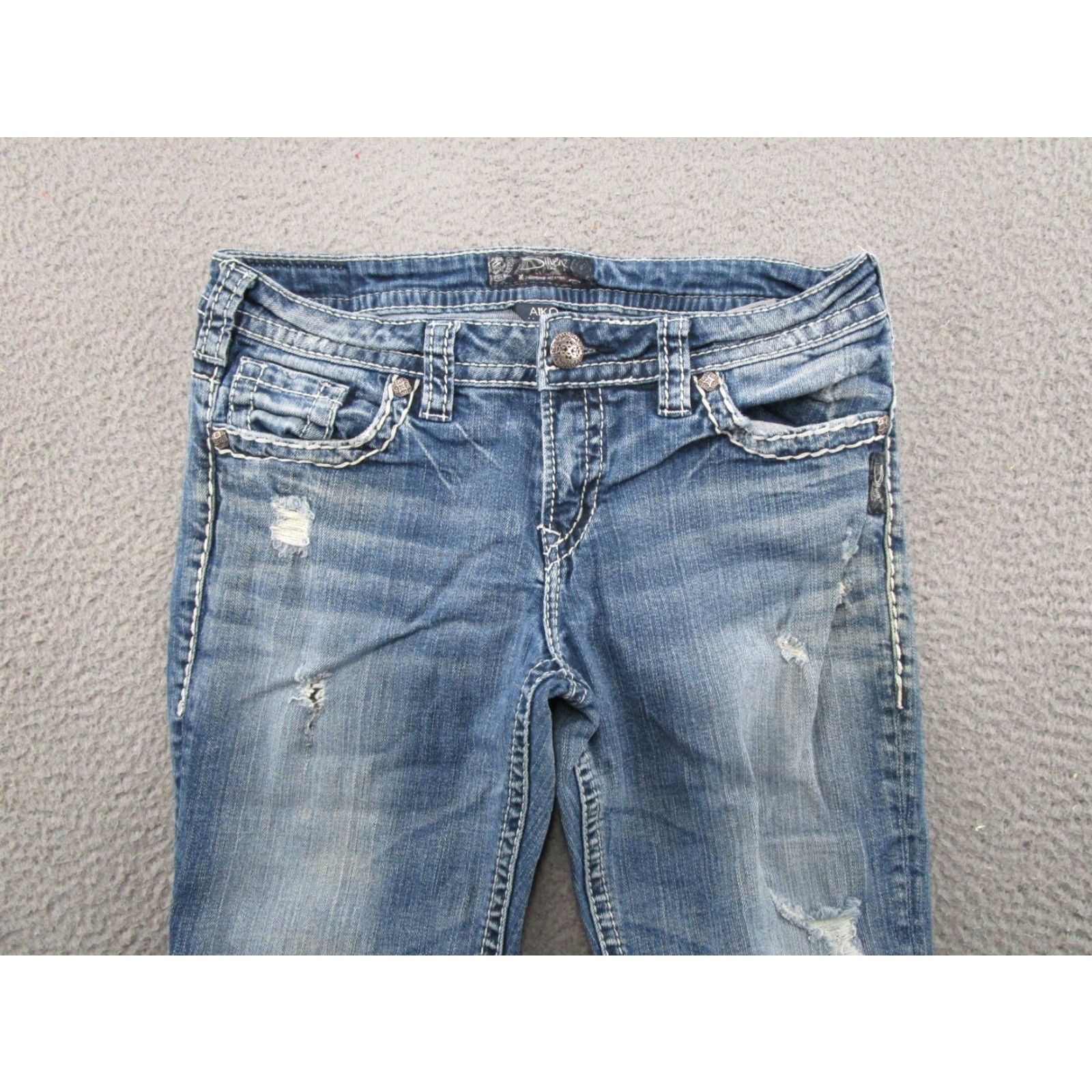 Silver Jeans Co. Silver Jeans Co Aiko Capri Jeans Women Regular 29 Blue Denim Stretch 5-Pocket Size 29" - 3 Thumbnail