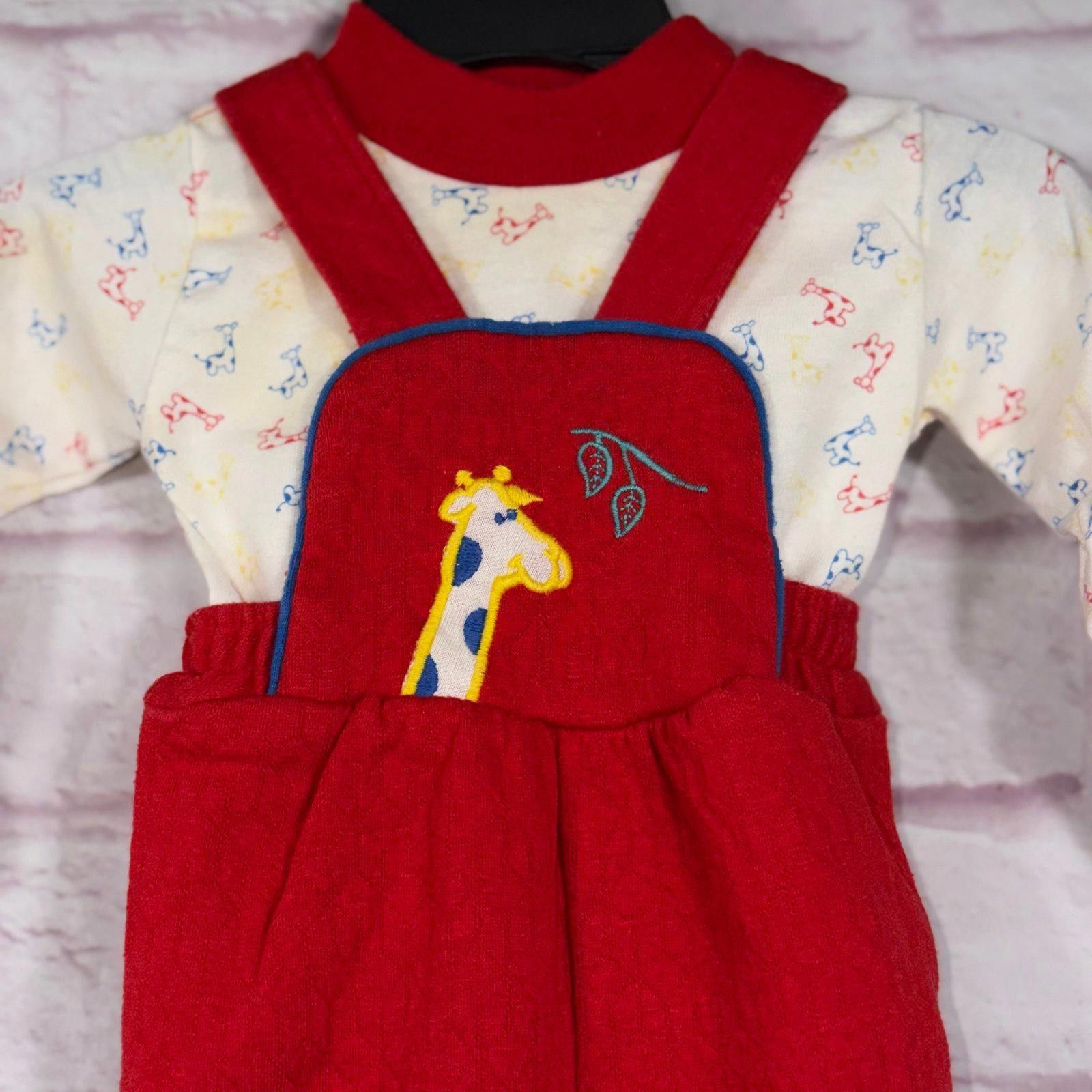 Other Buster Brown Baby 3-6 Month Overalls with Giraffe Embroidery Size ONE SIZE - 2 Thumbnail