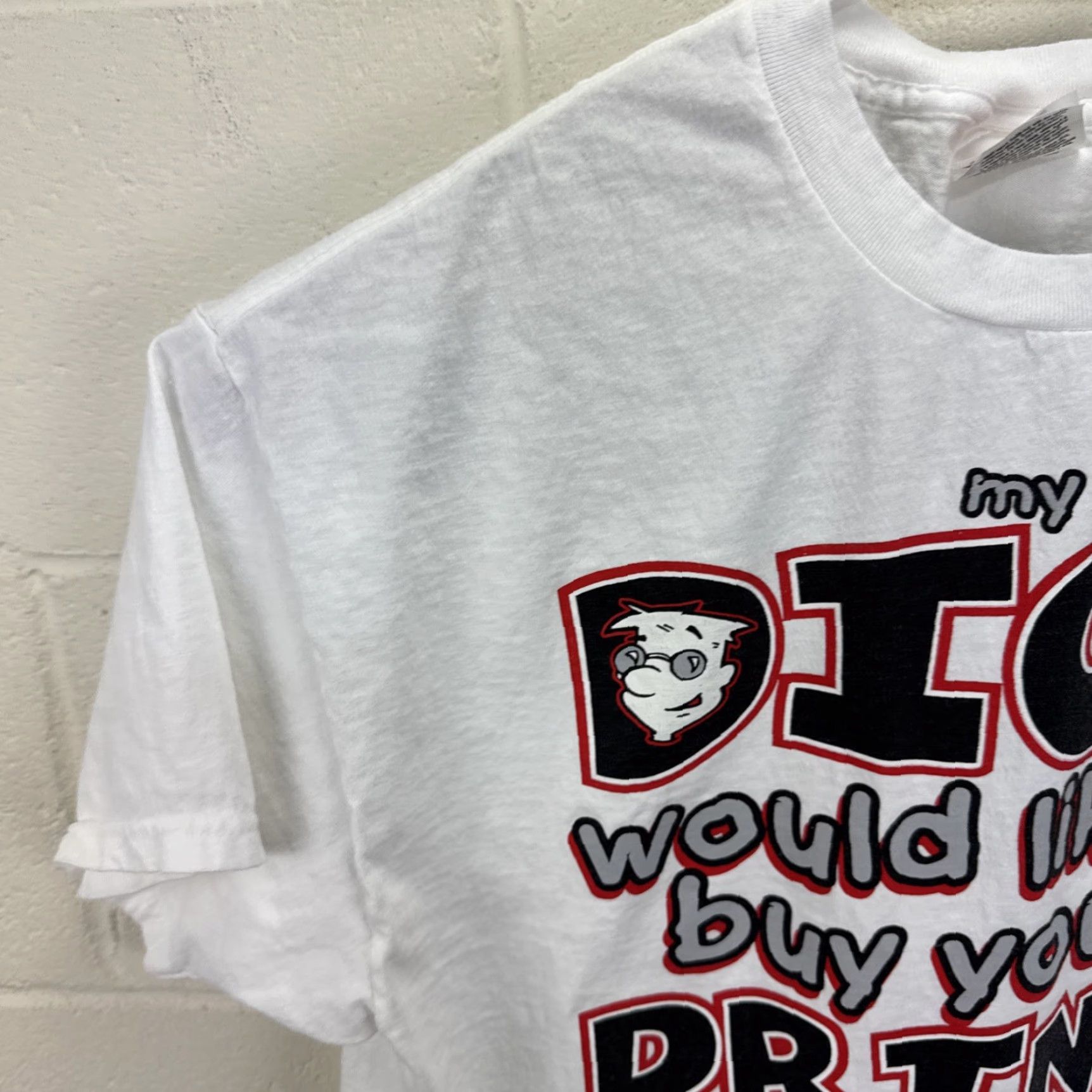 Vintage VINTAGE My Dick Would like to Buy You A Drink T Shirt XL Men White Cotton 90s Funny Raunchy Logo Short Sleeve Crew Neck Stedman Size US XL / EU 56 / 4 - 4 Thumbnail