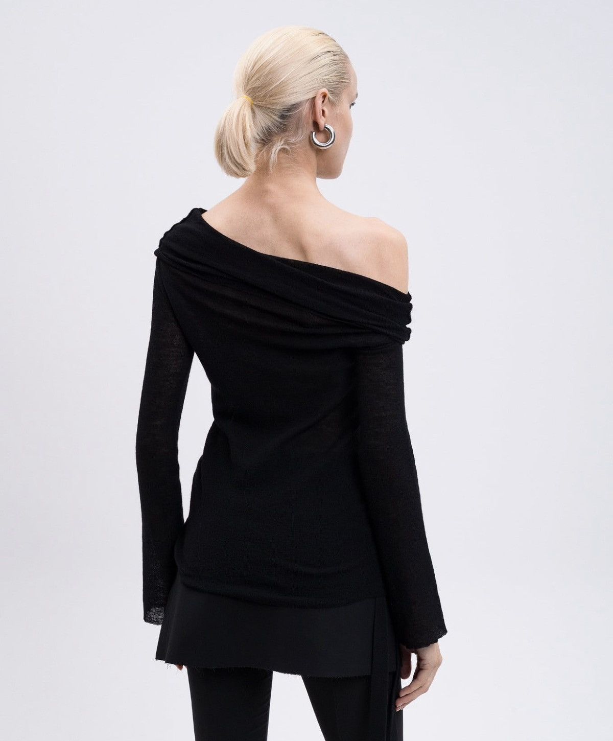 Ann Demeulemeester Ann Demeulemeester Black Tizziana Wool High-Neck Top Size S / US 4 / IT 40 - 3 Thumbnail
