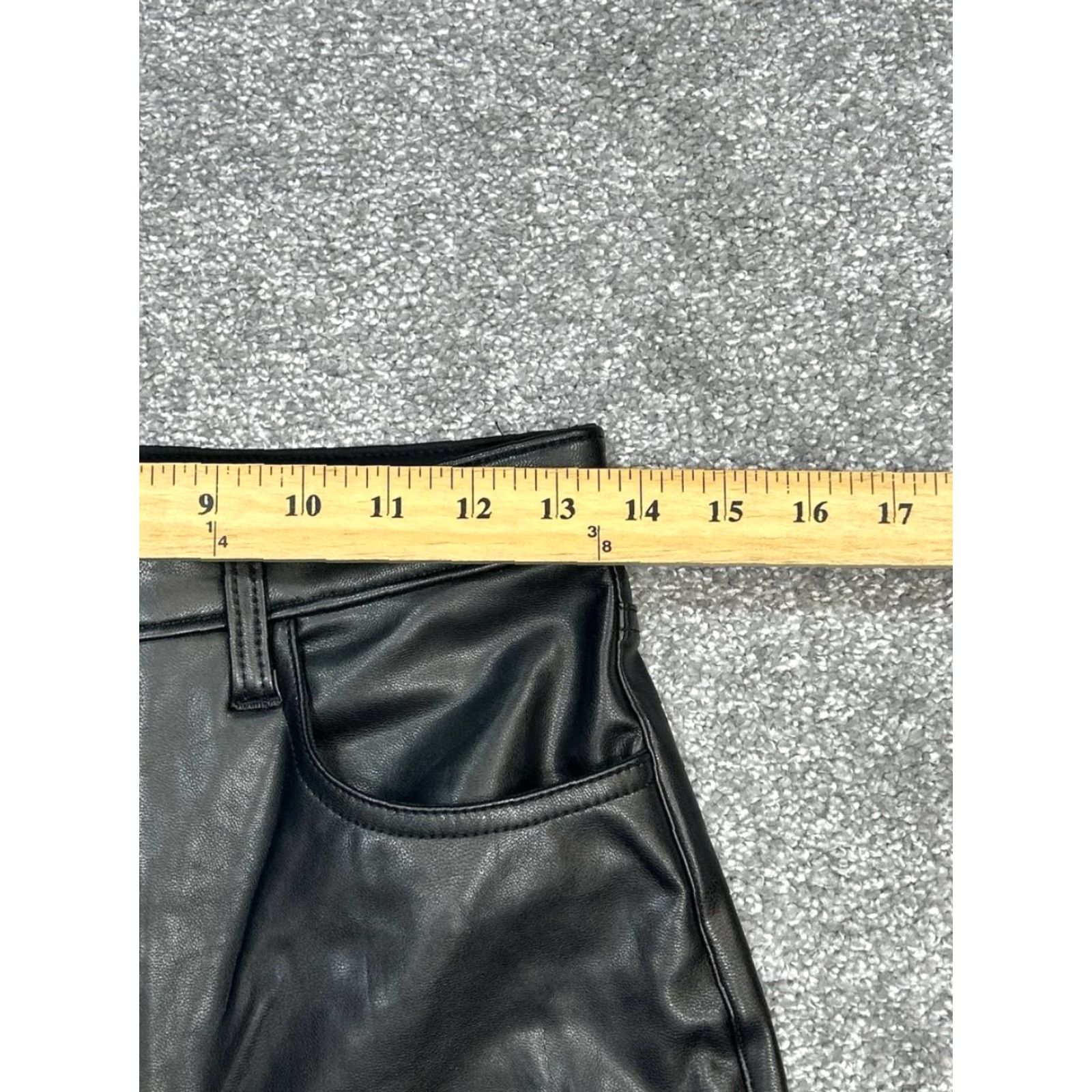 Abercrombie & Fitch Abercrombie & Fitch The 90s Straight Pants Women XS-4 Black Faux Leather High Rise Straight Modern Style Size 27" / US 4 / IT 40 - 3 Thumbnail