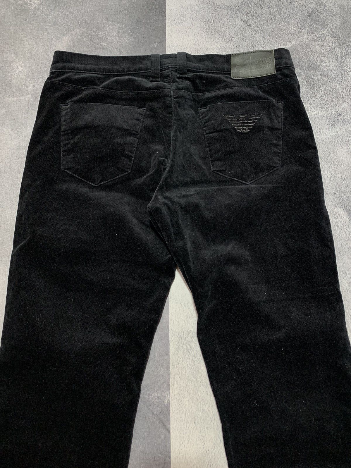 Armani Vintage Y2K Armani Jeans straight velour trousers size 29 Size 29" - 2 Thumbnail