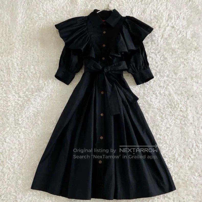Vivienne Westwood Vivienne Westwood Black ruffled blouse dress Size XS / US 0-2 / IT 36-38 - 1 Thumbnail