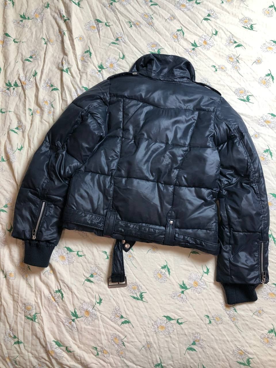 Miss Sixty Miss Sixty Black Puffer Moto Jacket Asymmetric Zip Biker Y2K Size S / US 4 / IT 40 - 19 Thumbnail