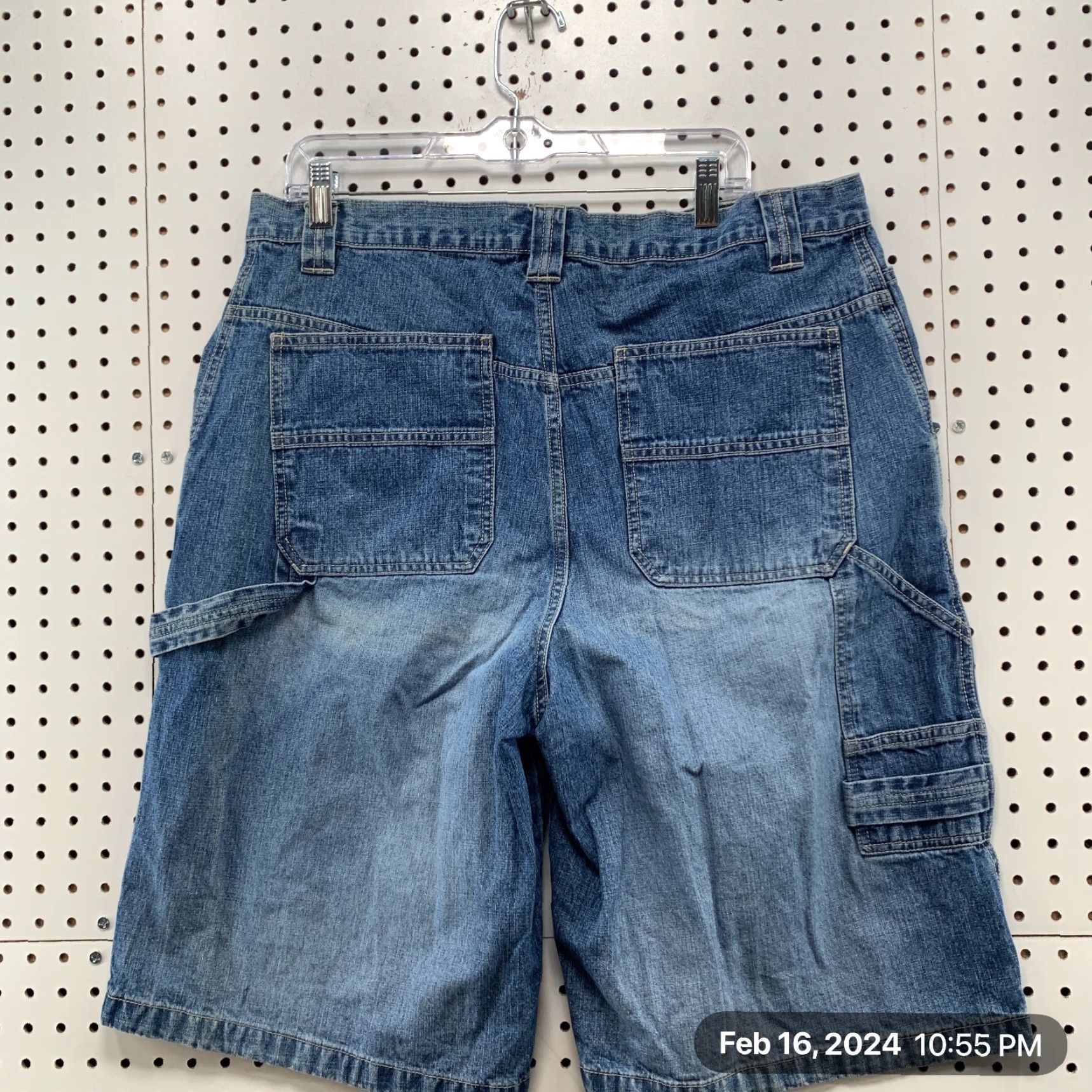 Vintage VINTAGE Utility Carpenter Shorts Mens 36X11.5 Light Blue Denim Bermuda Relaxed Fit 36 Adult Mens Size US 36 / EU 52 - 2 Thumbnail